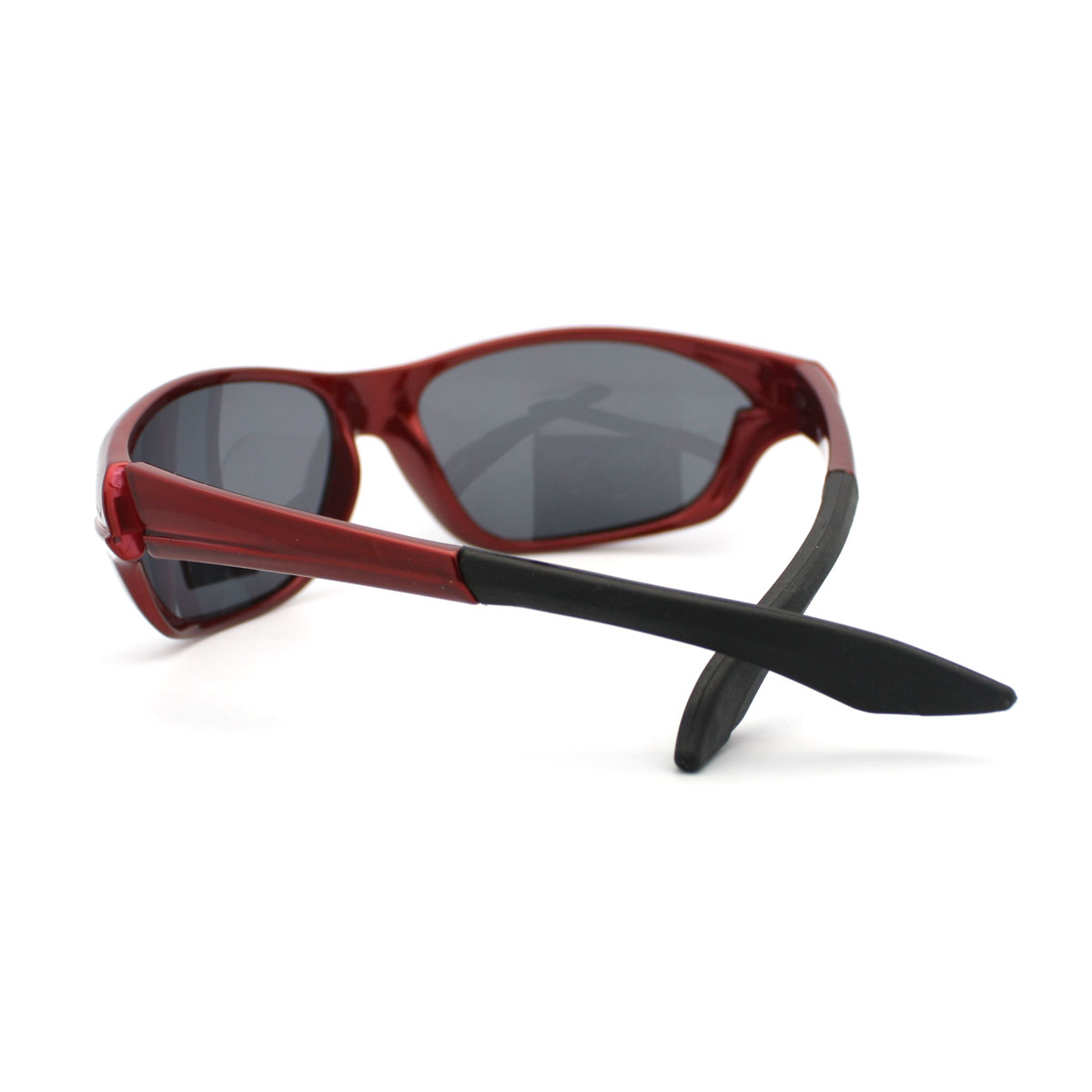 Red Mens Polarized Sports Sunglasses Wrap Around Rubber Ear Grip New eBay