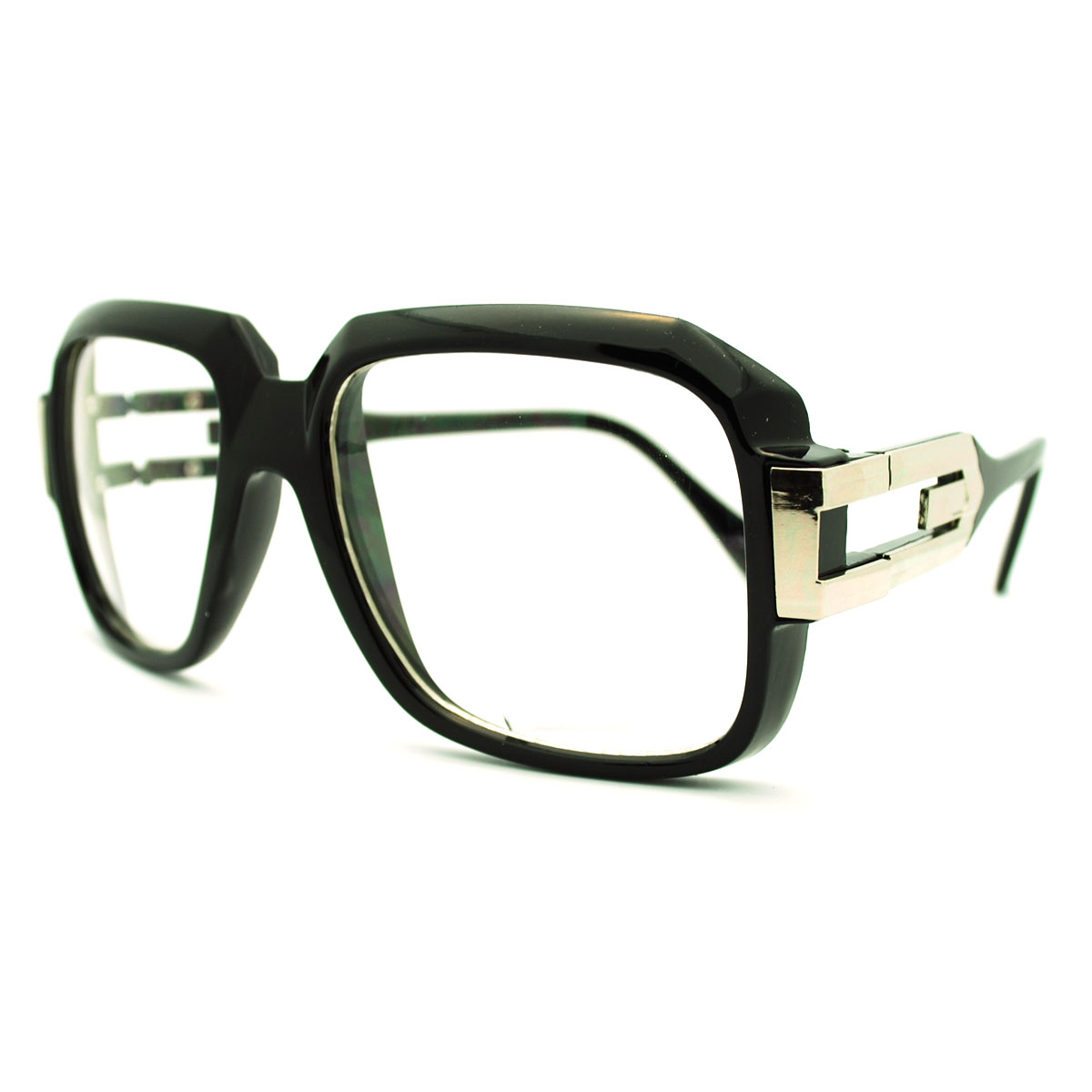 Mens Hip Hop Rapper Gazelle Rectangular nerdy 80s Geek Clear Lens Glasses | eBay