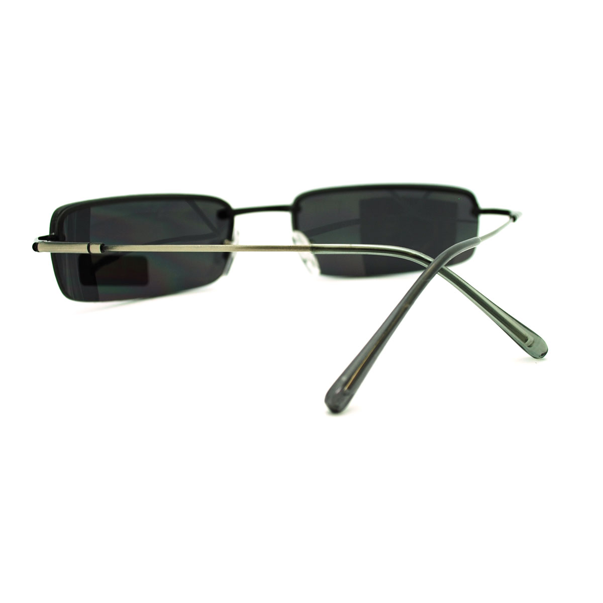 Men's Rimless Light Weight Narrow Lens Rectangular Sunglasses - Copper ...