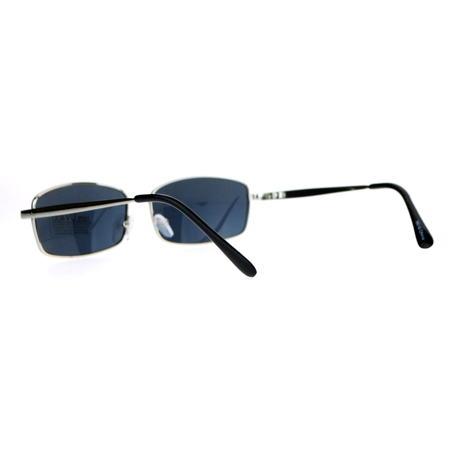 SA106 Mens Classic Minimal Narrow Rectangular Metal Rim Sunglasses | eBay