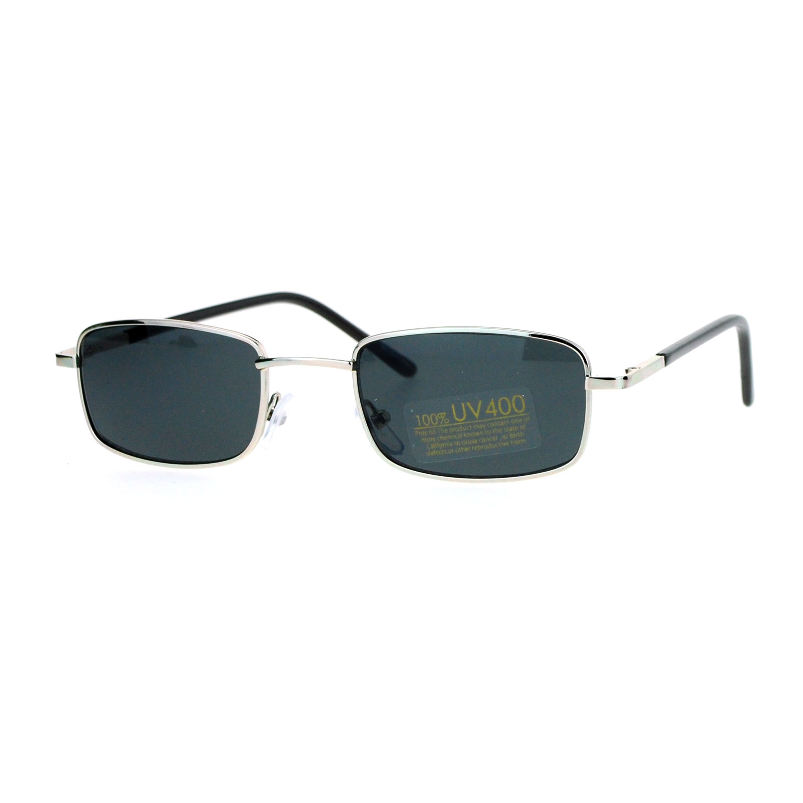 Sa106 Spring Hinge Mens Snug Narrow Rectangular Metal Rim Sunglasses Ebay 