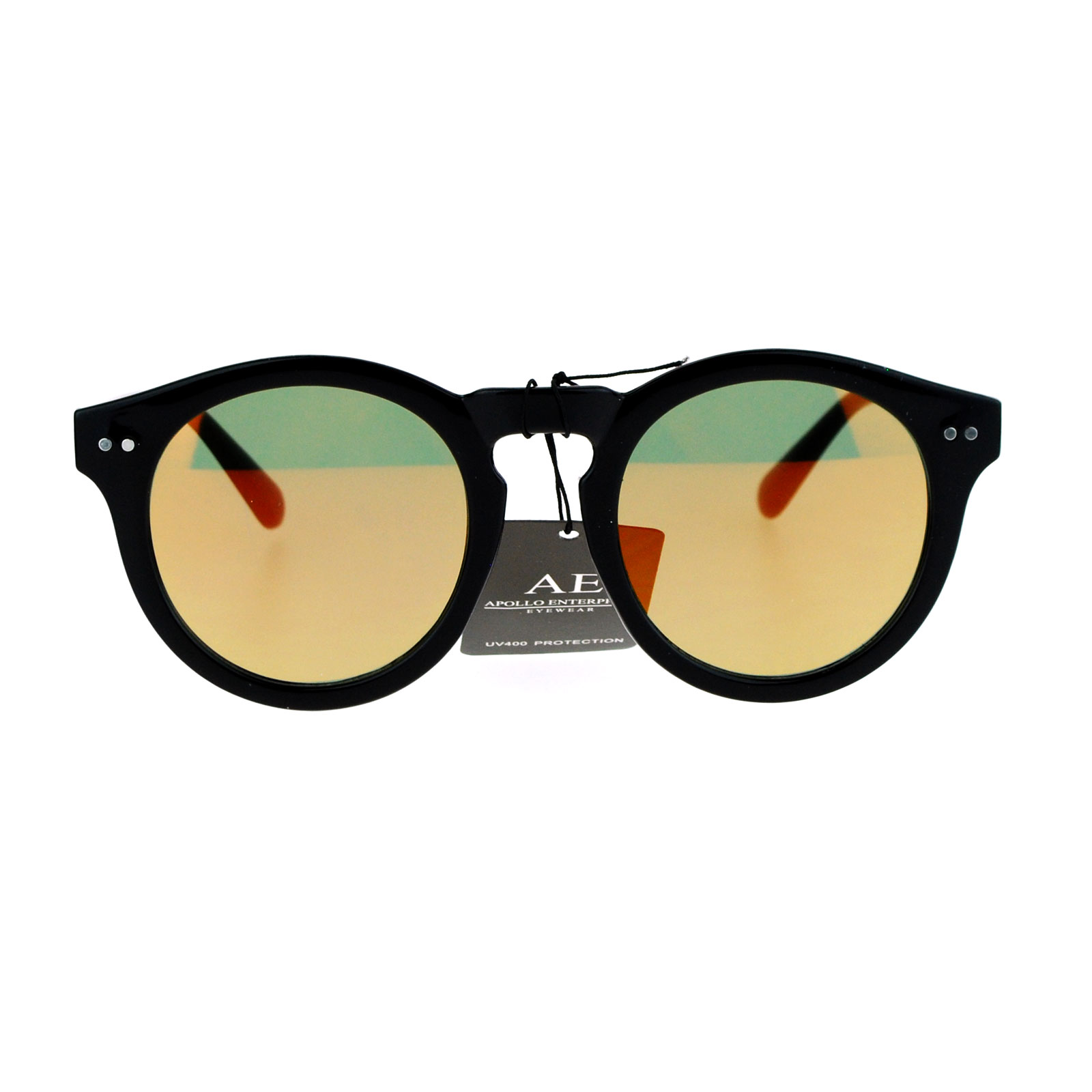 Sa106 Flat Color Mirror Lens Horn Rim Keyhole Retro Round Hipster Sunglasses Ebay