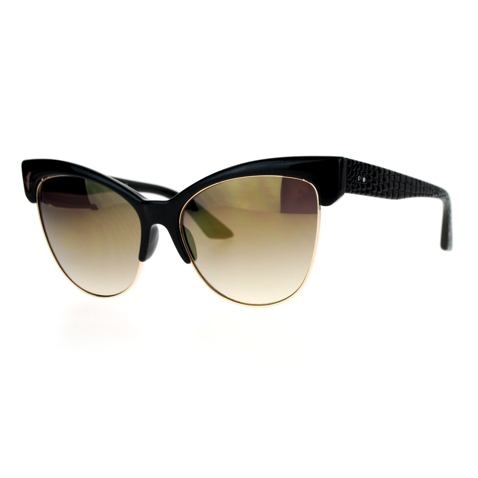 Sa106 Half Horn Rim Cat Eye Womens Retro Sunglasses Ebay