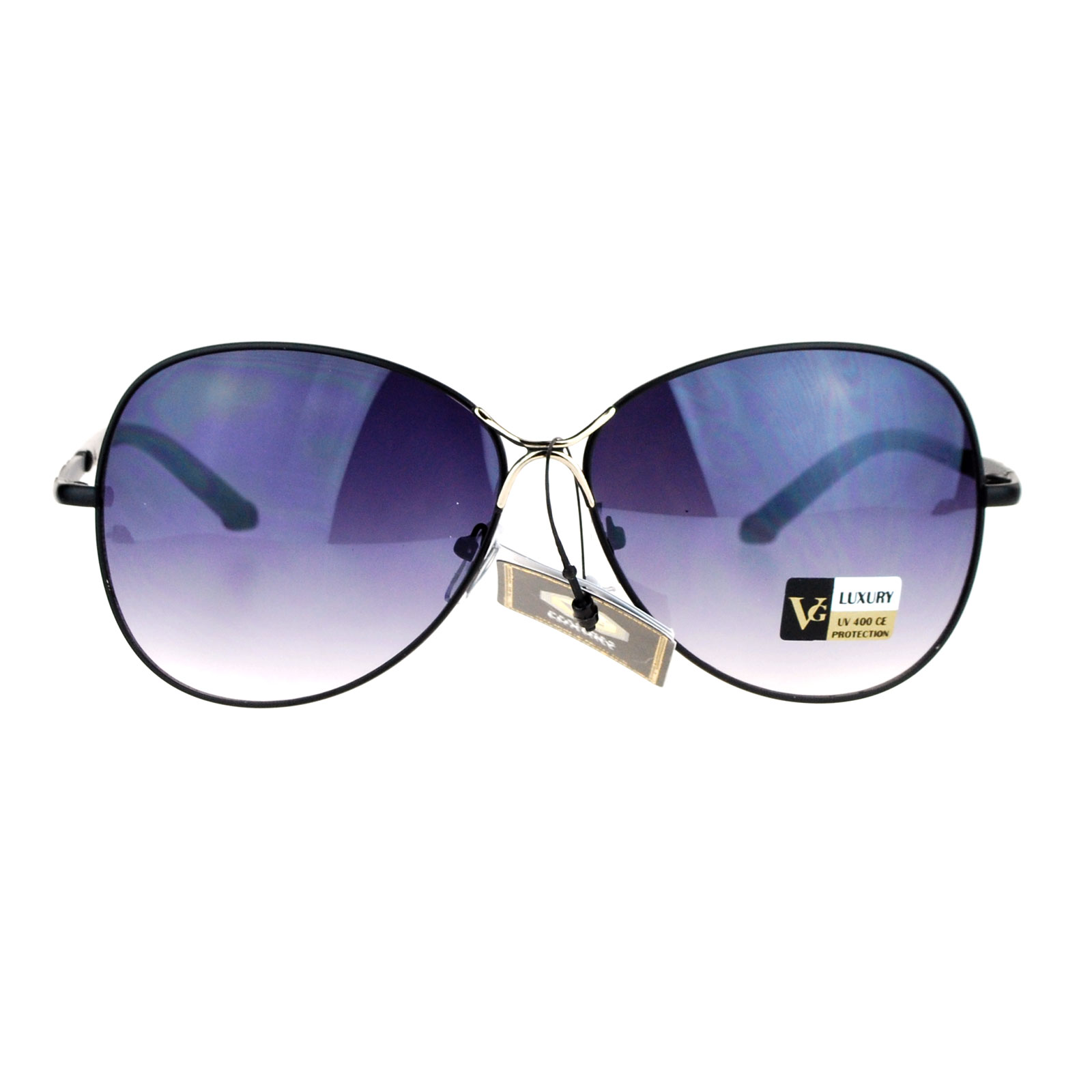 SA106 Womens Luxury Designer Octagon Metal Butterfly Sunglasses 