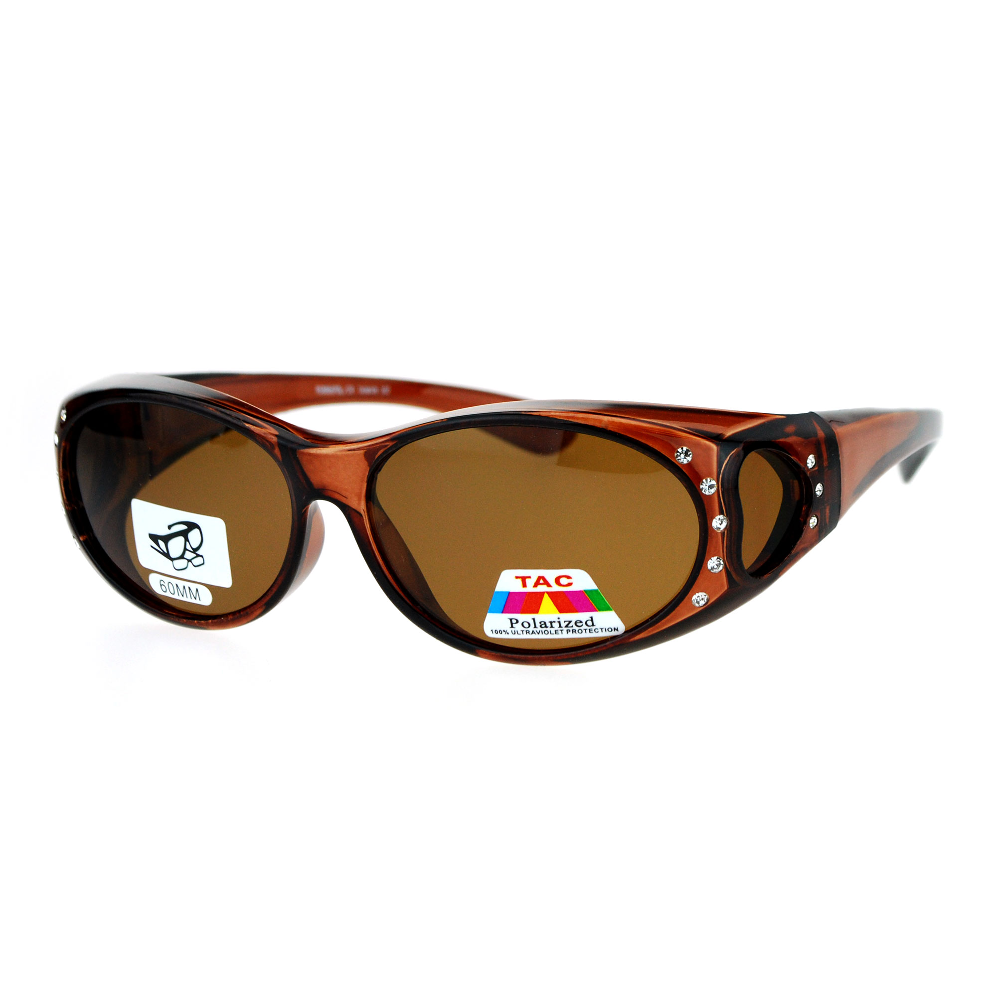 Sa106 Rhinestone Polarized Womens 60mm Over The Glasses Fit Over Sunglasses Ebay 