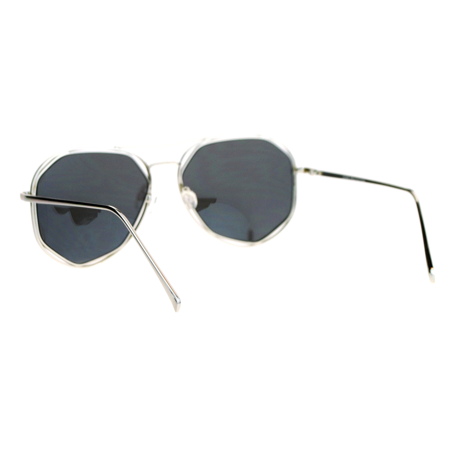 Sa106 Octagon Double Frame Aviator Mirror Lens Womens Sunglasses Ebay 