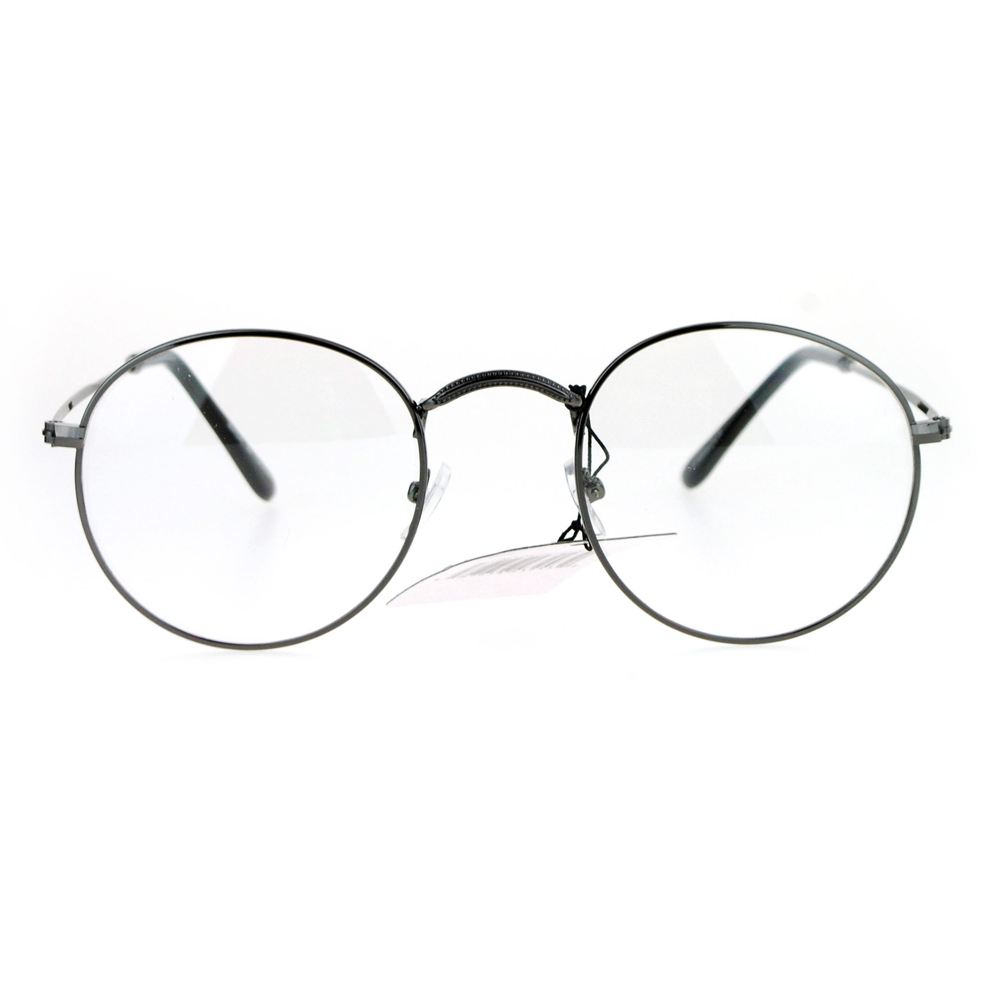 Sa106 90s Round Wire Rim Nerdy School Vintage Clear Lens Eye Glasses Ebay 