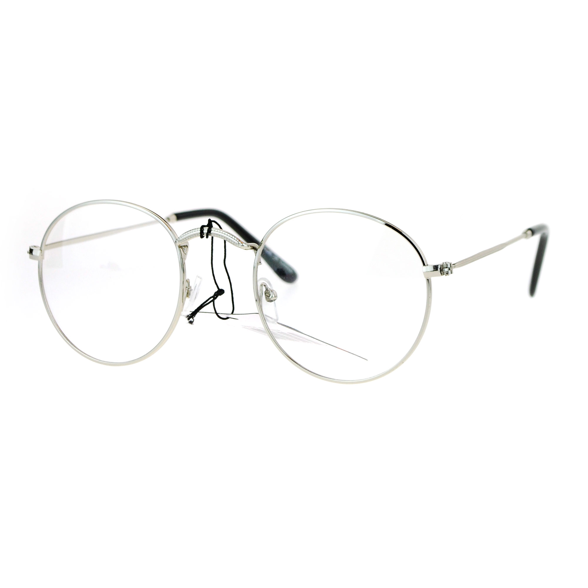 Sa106 90s Round Wire Rim Nerdy School Vintage Clear Lens Eye Glasses Ebay 