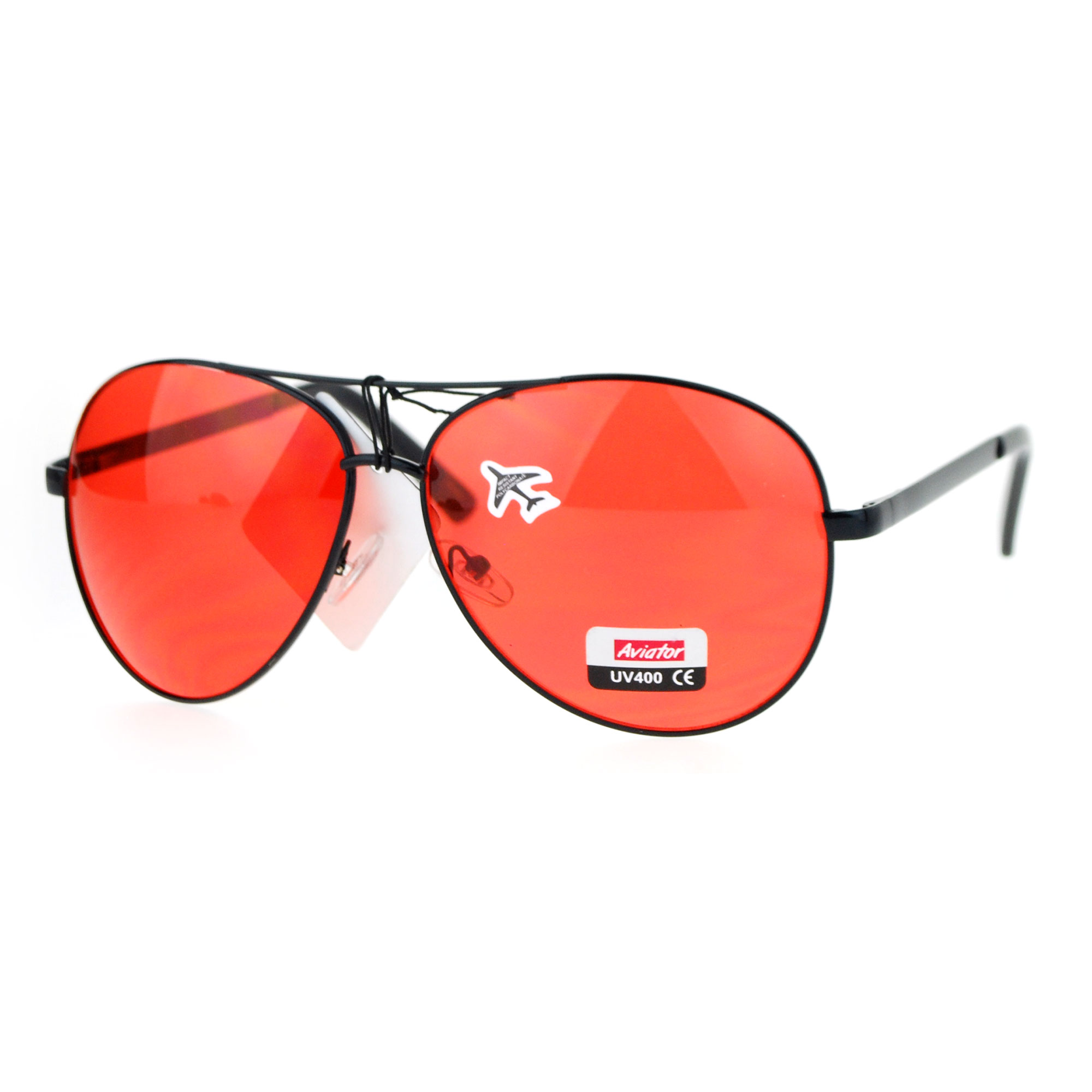 Sa106 Red Lens Hollywood Aviator Metal Rim Sunglasses Ebay