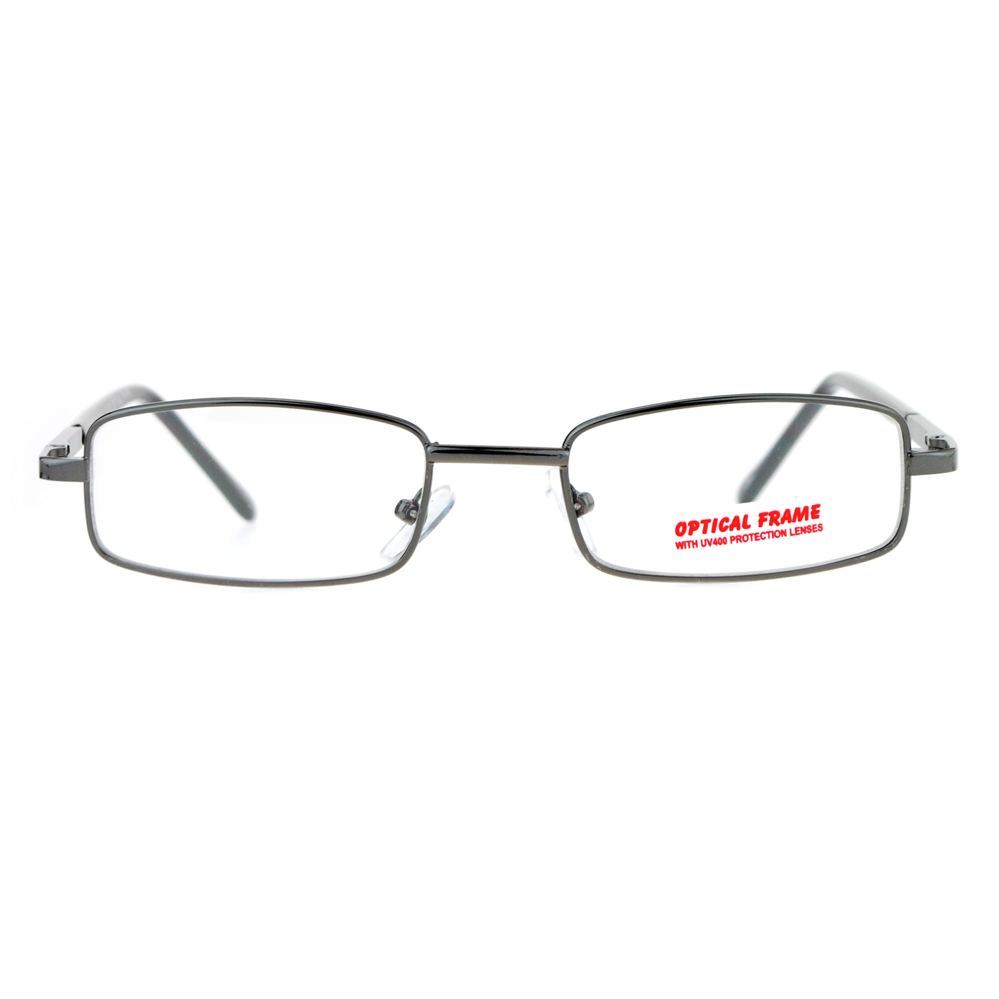 SA106 Classic Narrow Rectangular Metal Mens Clear Lens Eye Glasses