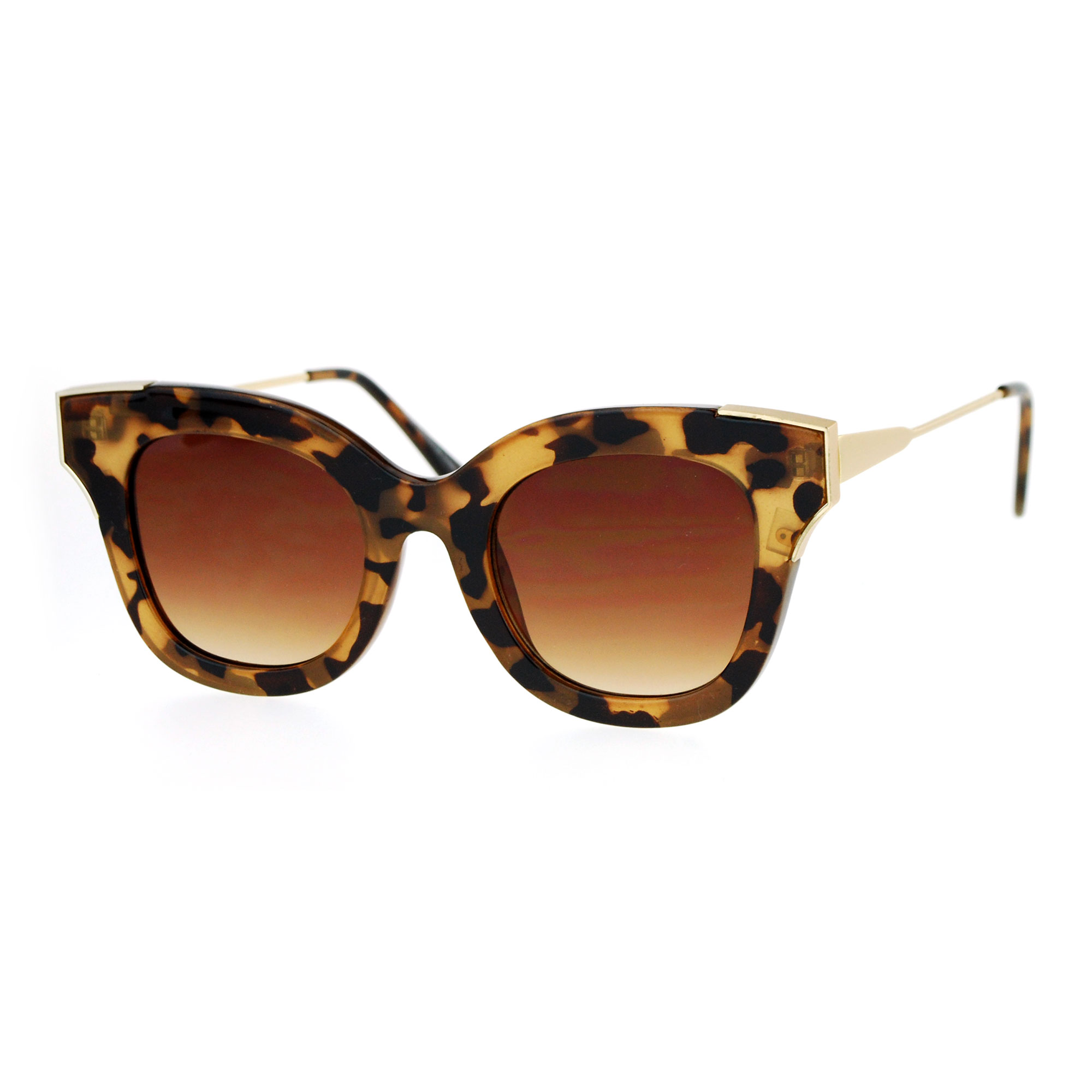 Sa106 Thick Horn Rim Flat Lens Cat Eye Womens Retro Sunglasses Ebay 