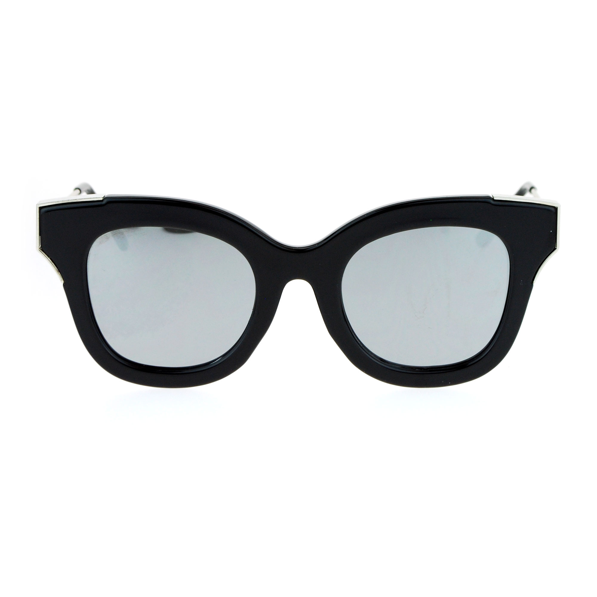 SA106 Cat Eye Damen-Retro-Sonnenbrille farbig verspiegelt Hornrand flache Gläser - Bild 8 von 12