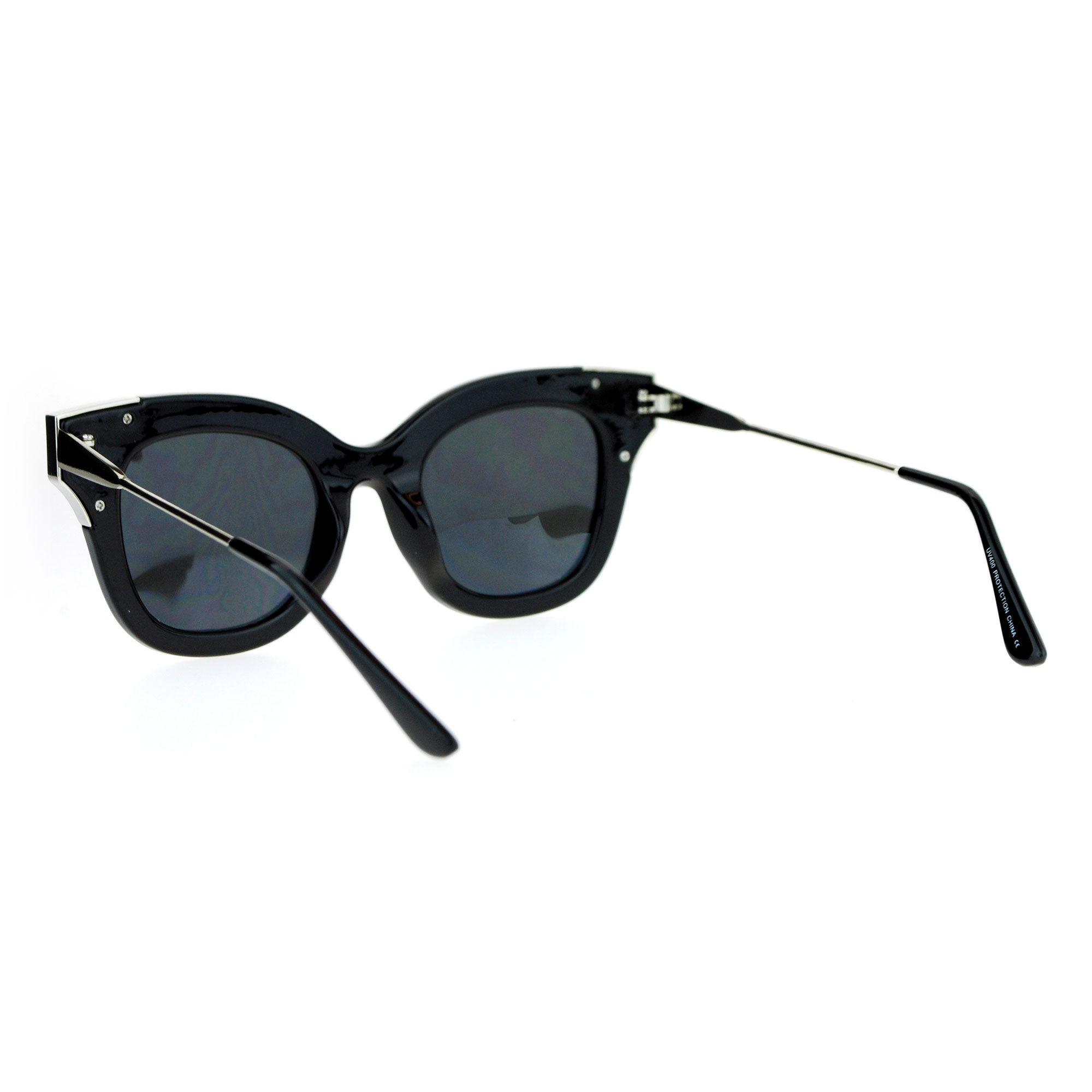SA106 Cat Eye Damen-Retro-Sonnenbrille farbig verspiegelt Hornrand flache Gläser - Bild 9 von 12