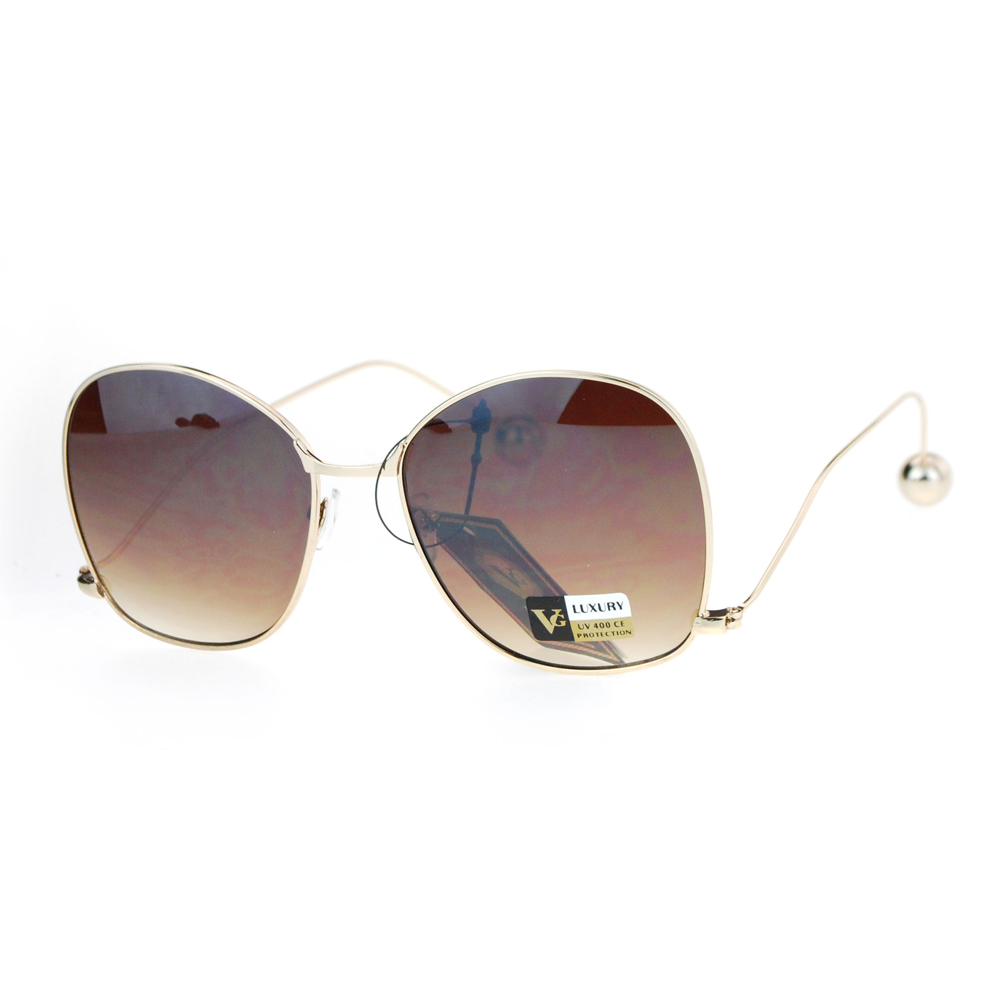 Womens Drop Temple Swan Arm Thin Metal Butterfly Sunglasses | eBay