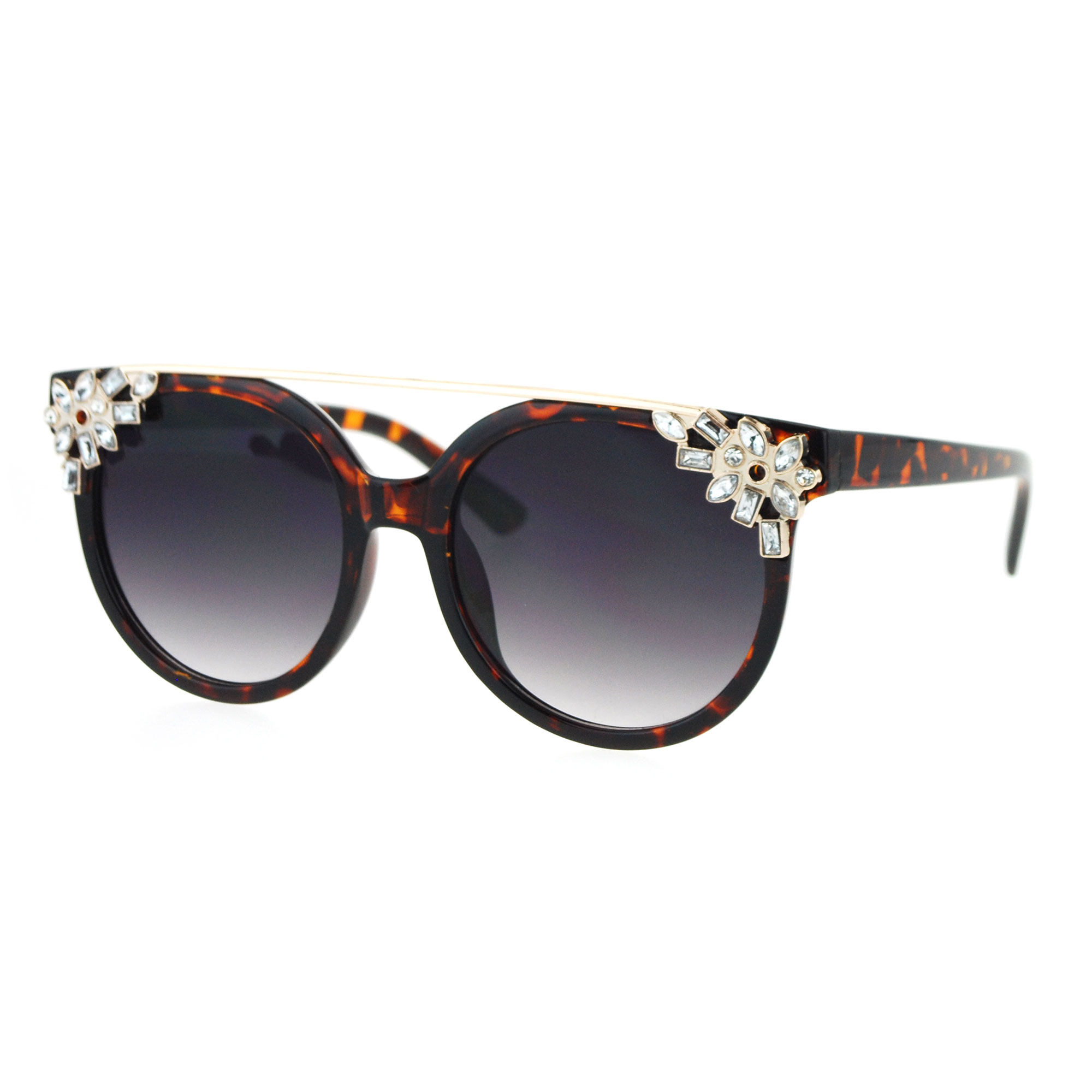 Womens Rhinestone Diva Bling Cat Eye Horn Rim Sunglasses Ebay 