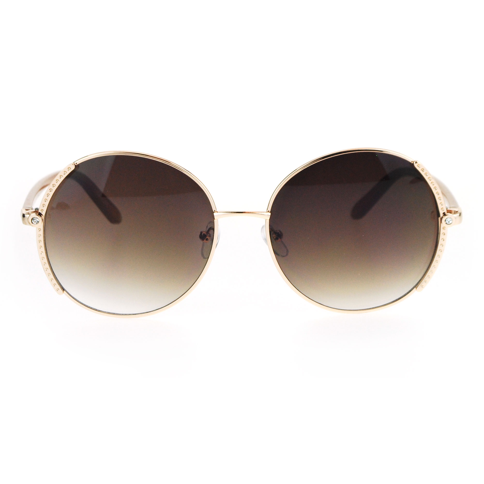 Womens Rhinestone Bling Jewel Retro Round Designer Diva Sunglasses Ebay