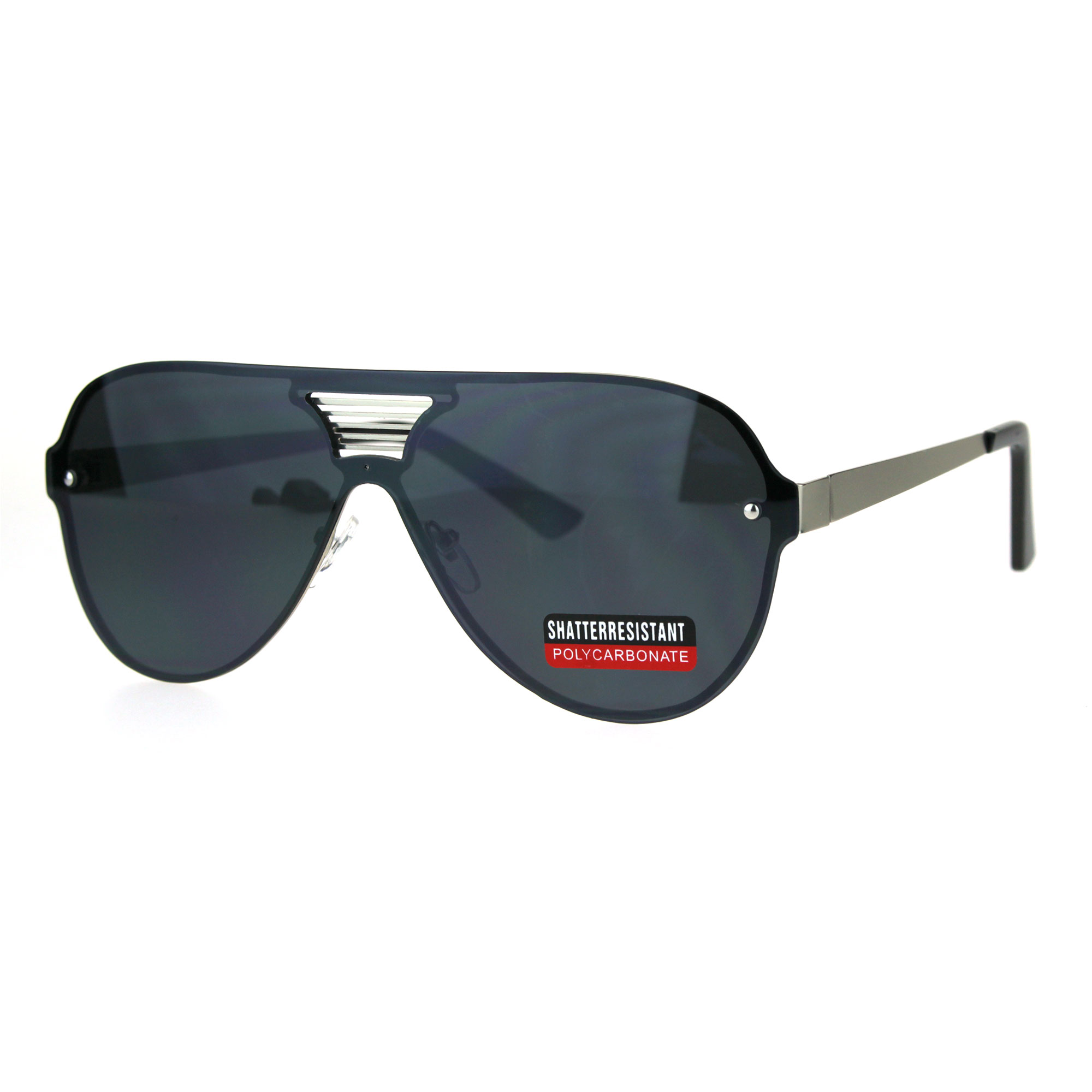 Mens Color Mirror Lens Futurism Robotic Shield Rimless Sunglasses Ebay 