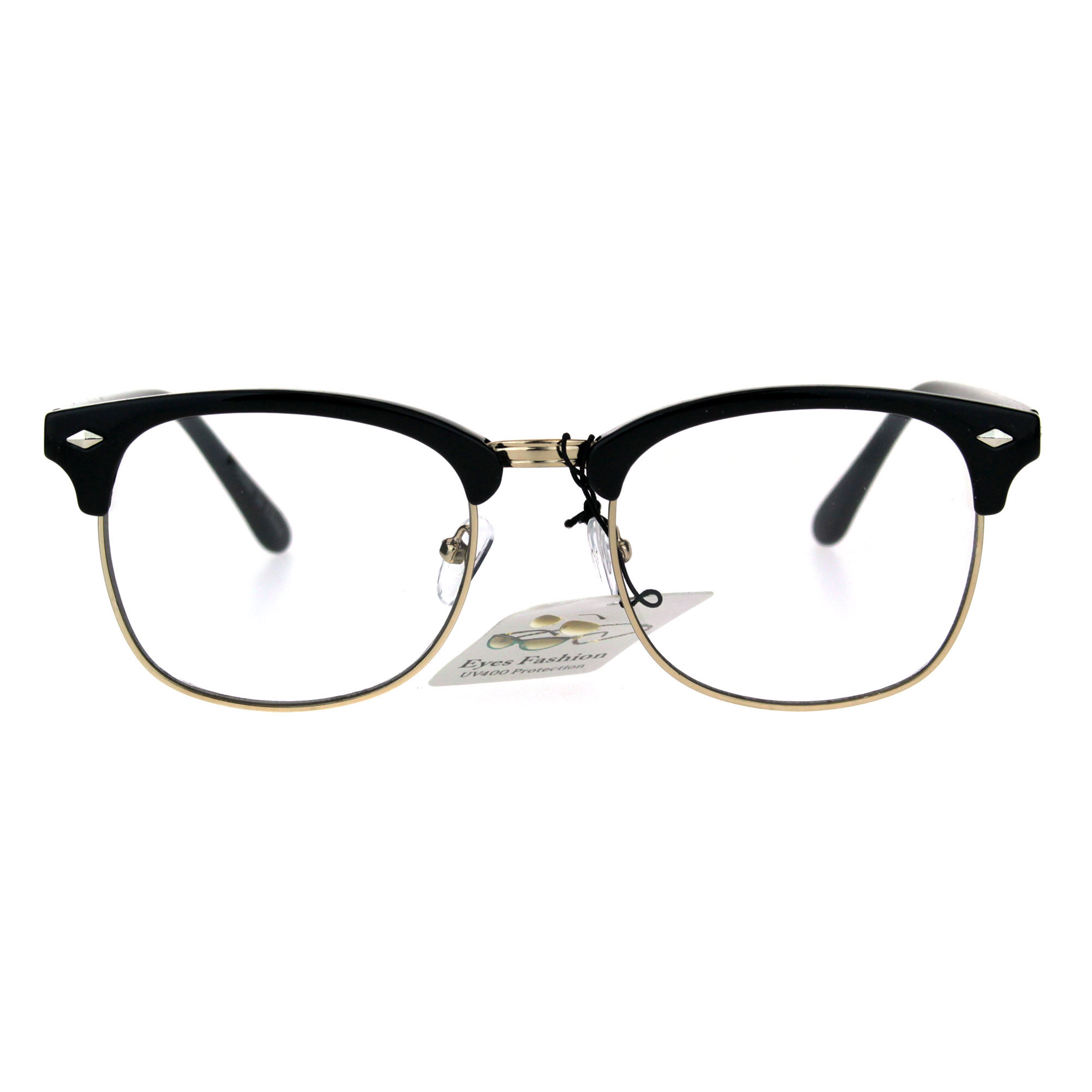 Mens Classic Horned Half Rim Hipster Nerdy Retro Eye Glasses Ebay