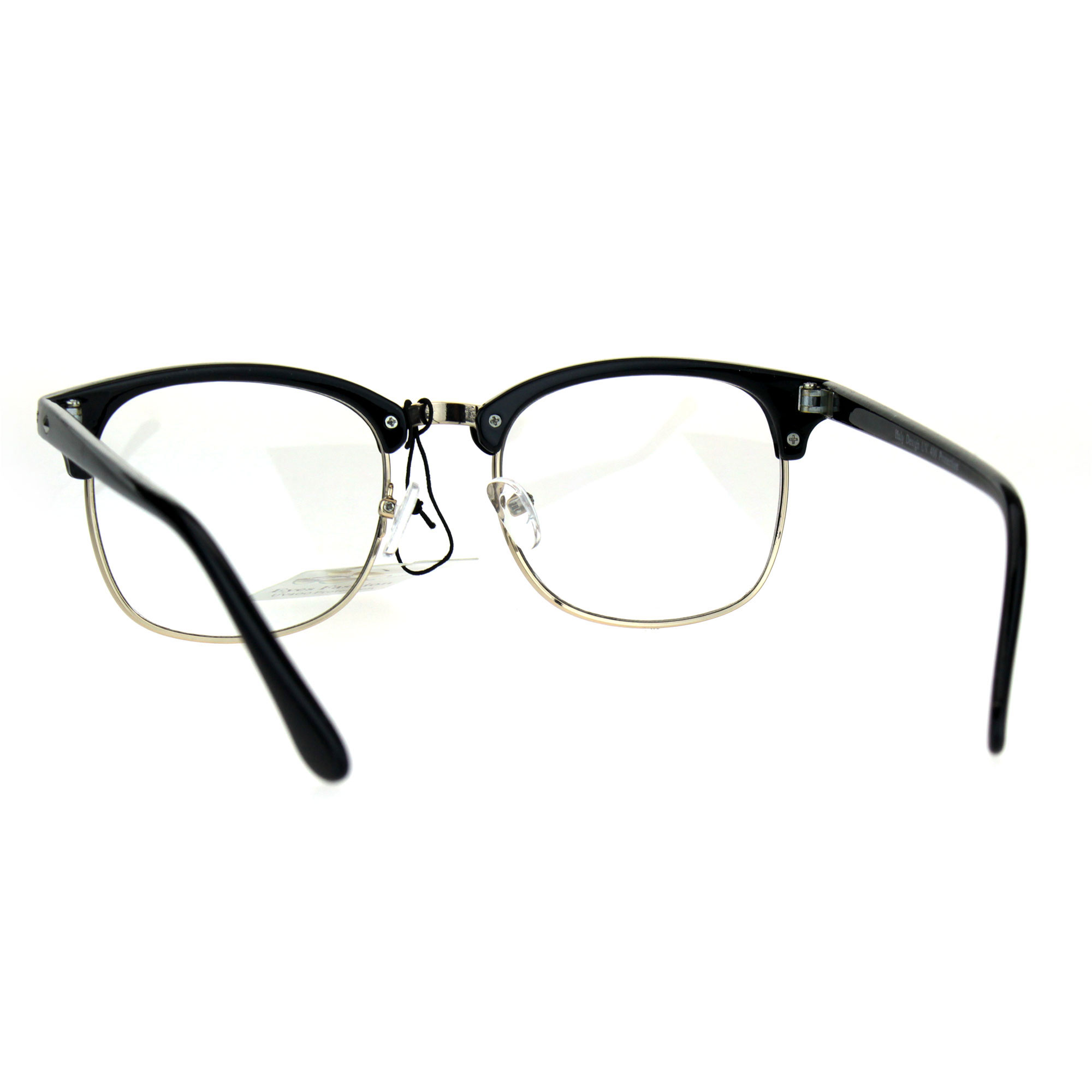 Mens Classic Horned Half Rim Hipster Nerdy Retro Eye Glasses Ebay