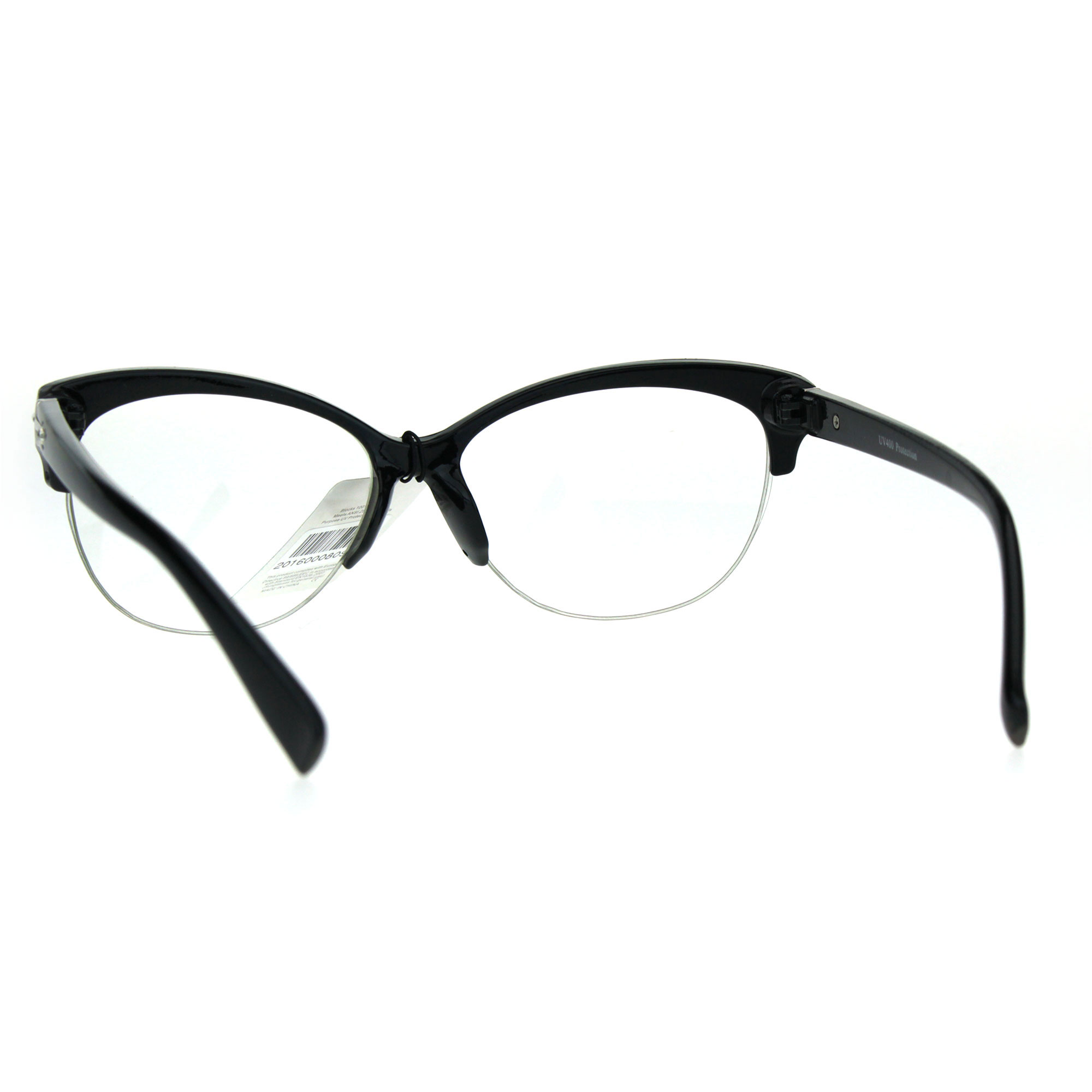 Fashion Half Rim Womens Cat Eye Clear Lens Horned Glasses Ebay