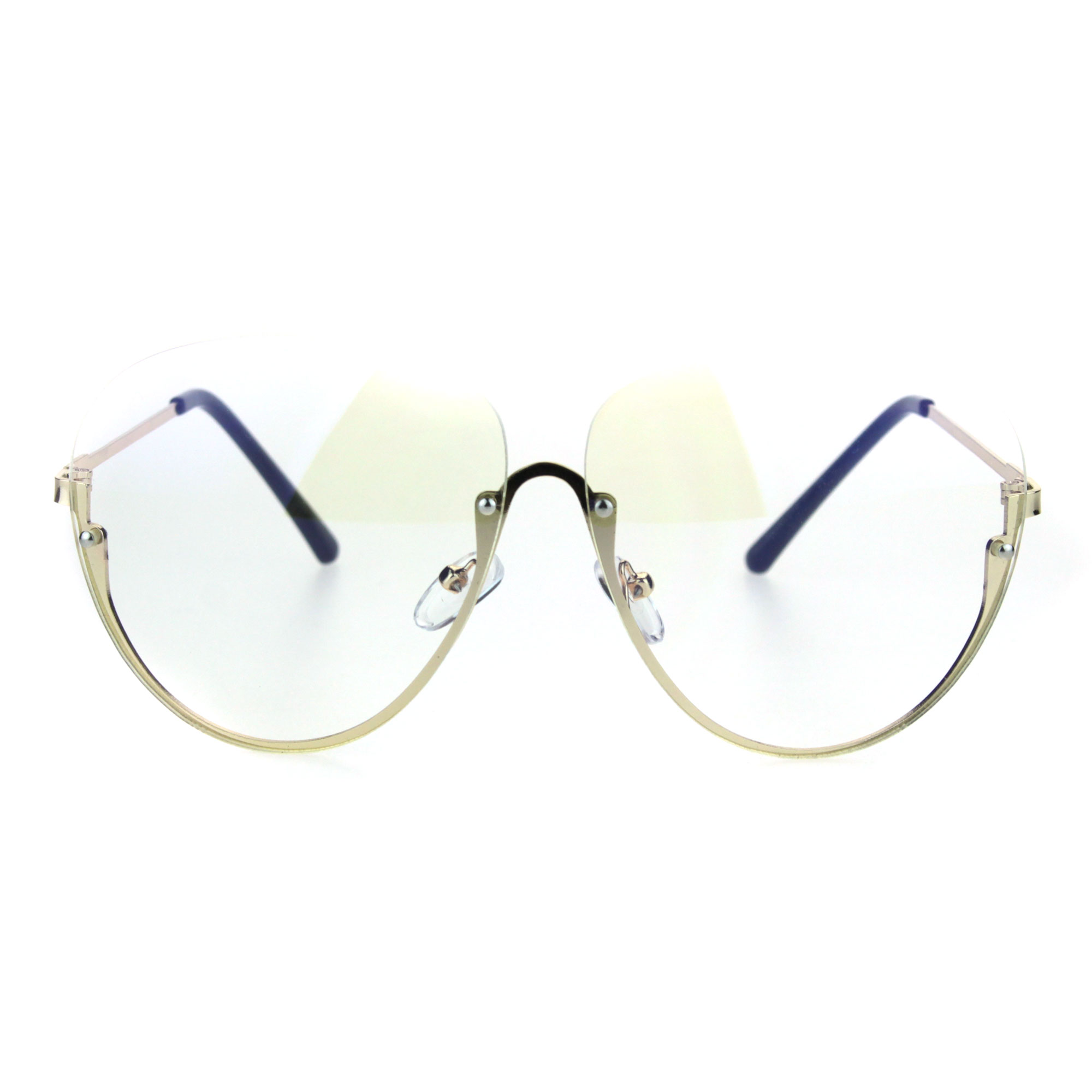 Womens Upside Down Half Rim Granny Oversize Clear Lens Eye Glasses Ebay 