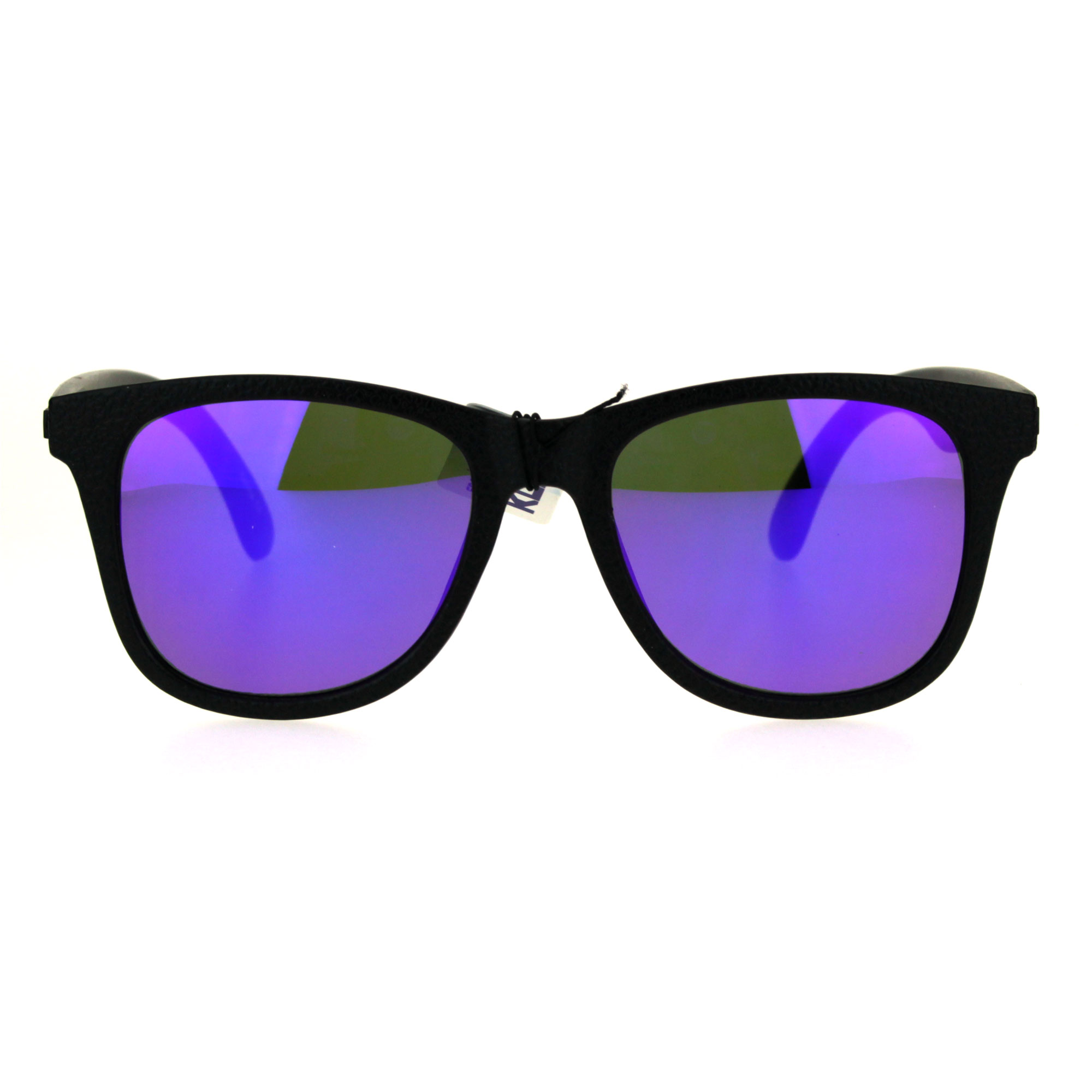 Mens Black Plastic Reflective Color Mirror Kush Horned Rim Hipster Sunglasses Ebay 