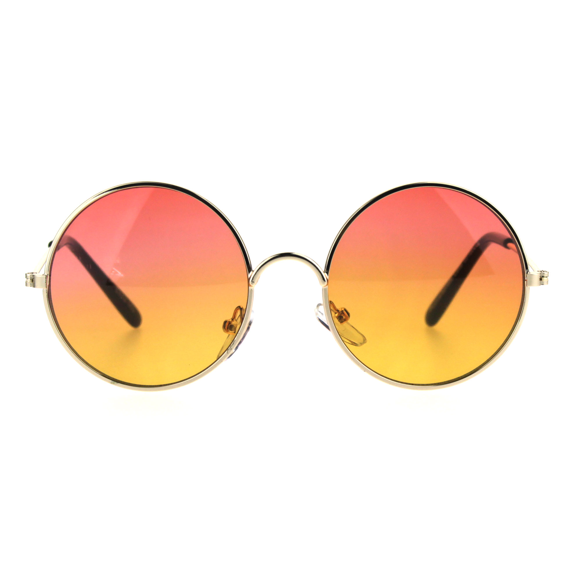 Kids Child Size Hippie Round Circle Lens Tie Dye Gradient Metal Sunglasses 