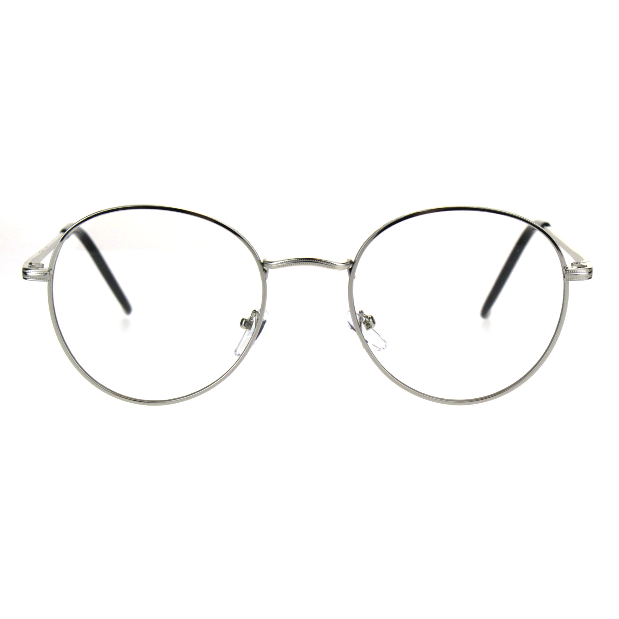 90s Round Retro Metal Rim Classic Clear Lens Eye Glasses Ebay 