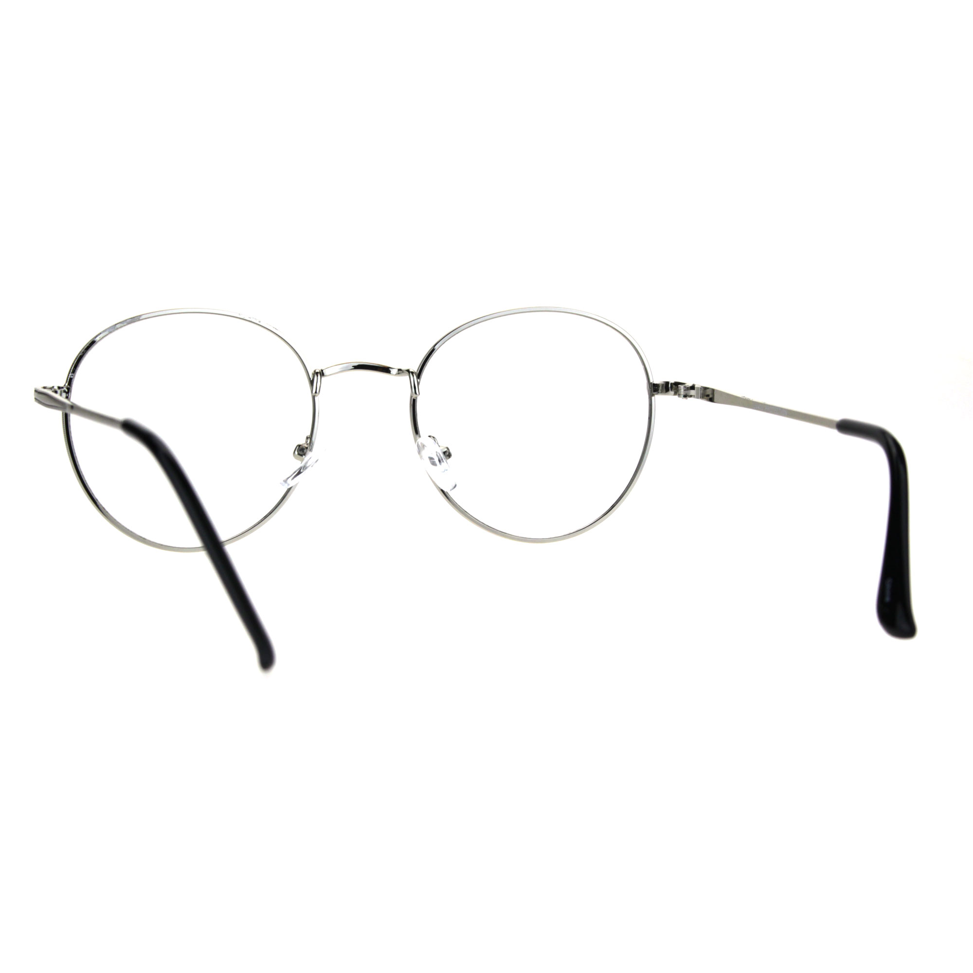 90s Round Retro Metal Rim Classic Clear Lens Eye Glasses Ebay 