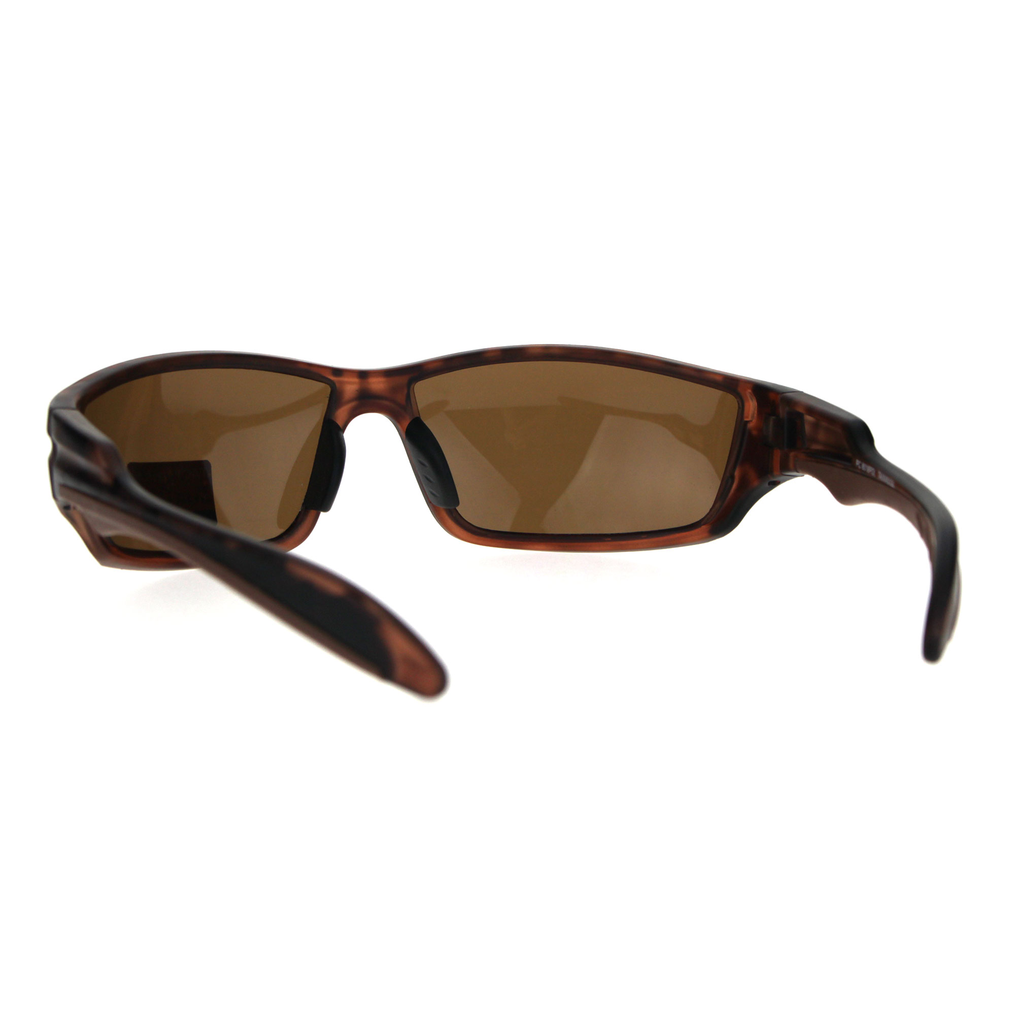 Anti Glare Polarized Lens Mens Classic Rectangular Warp Around Sports Sunglasses 