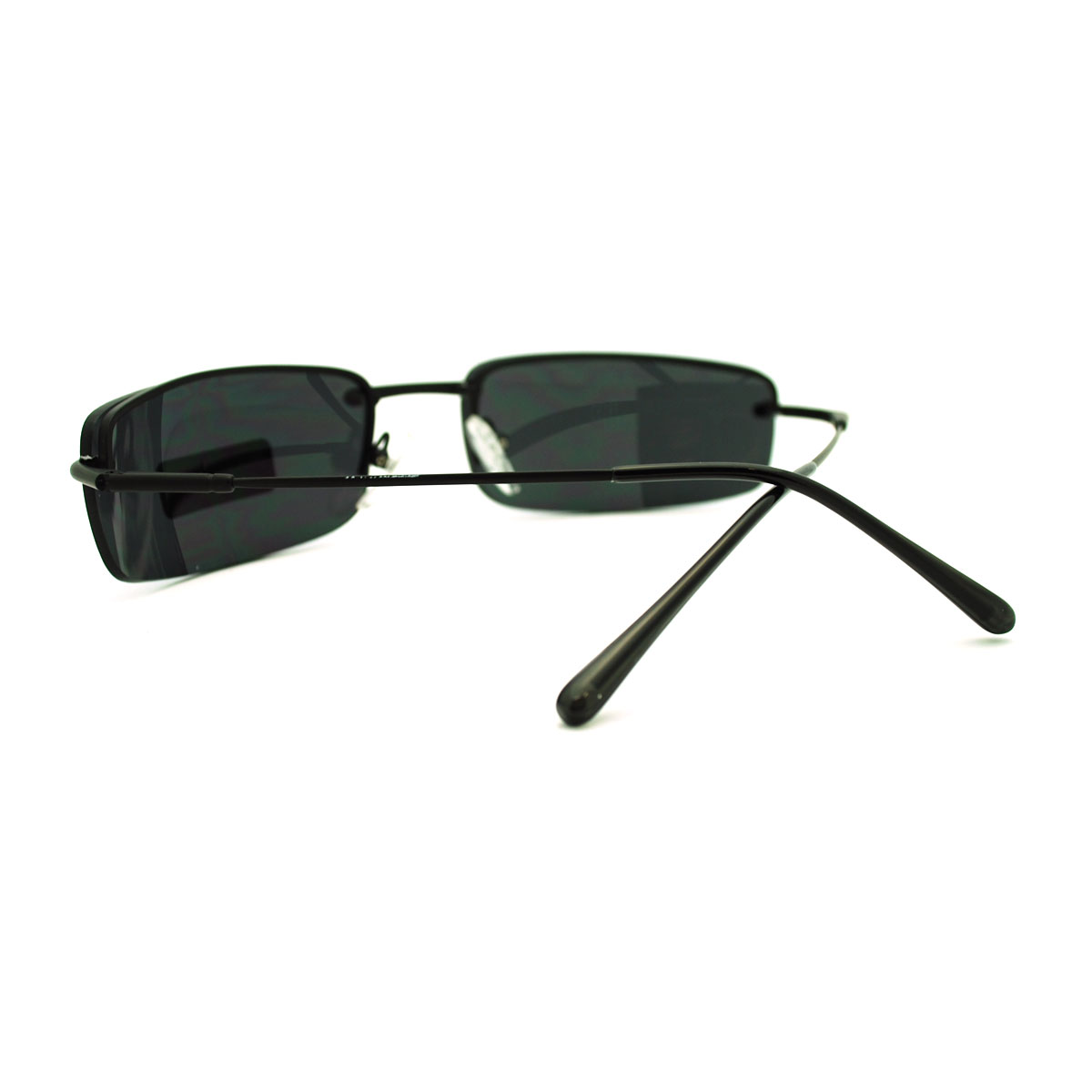 Men's Rimless Light Weight Narrow Lens Rectangular Sunglasses - Copper ...