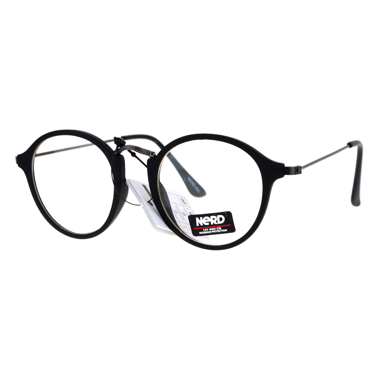 SA106 Mens Vintage Style Round Victorian Metal Bridge Clear Lens Eyeglasses