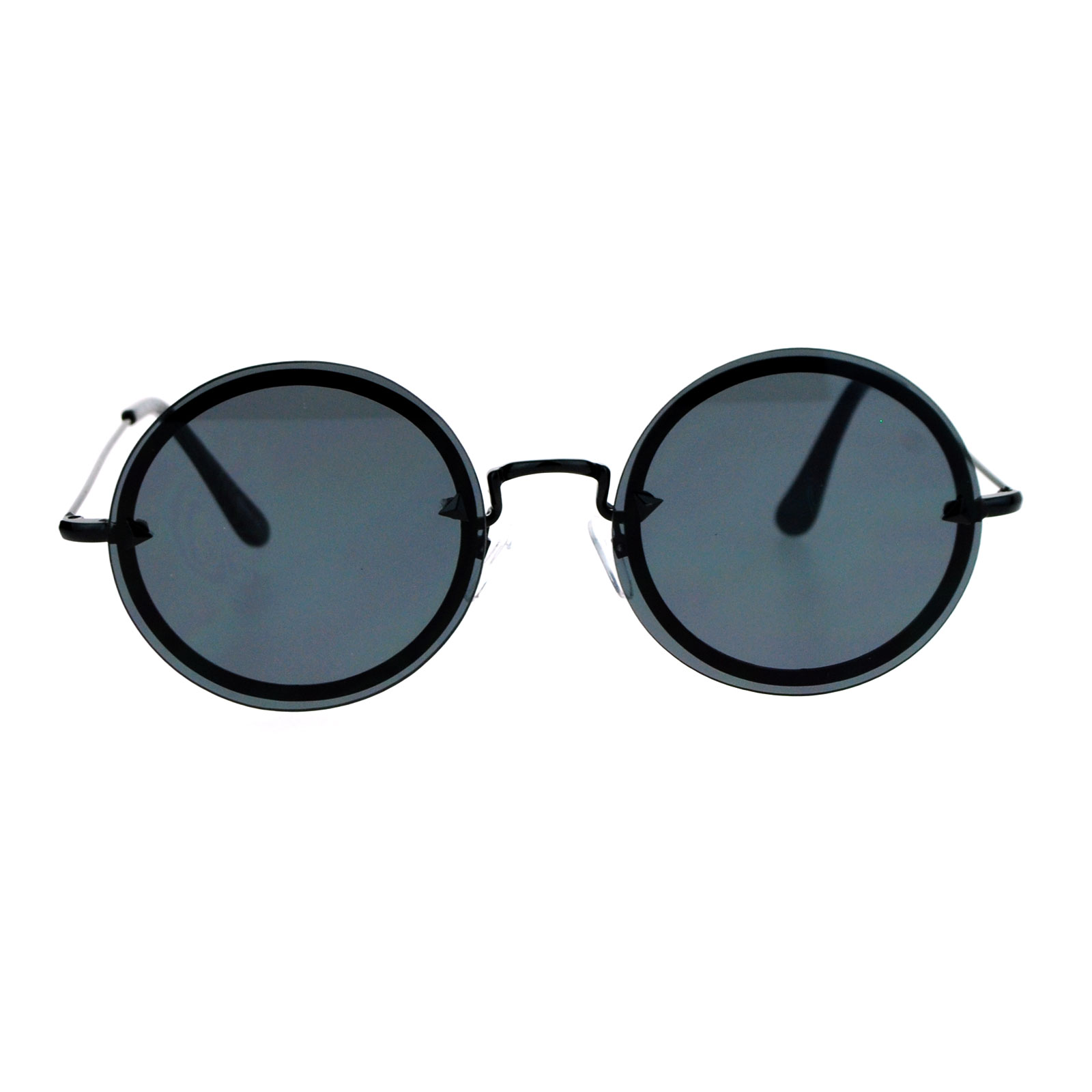 SA106 Flat Lens Rimless Luxury Round Oval Retro Hippie Sunglasses | eBay