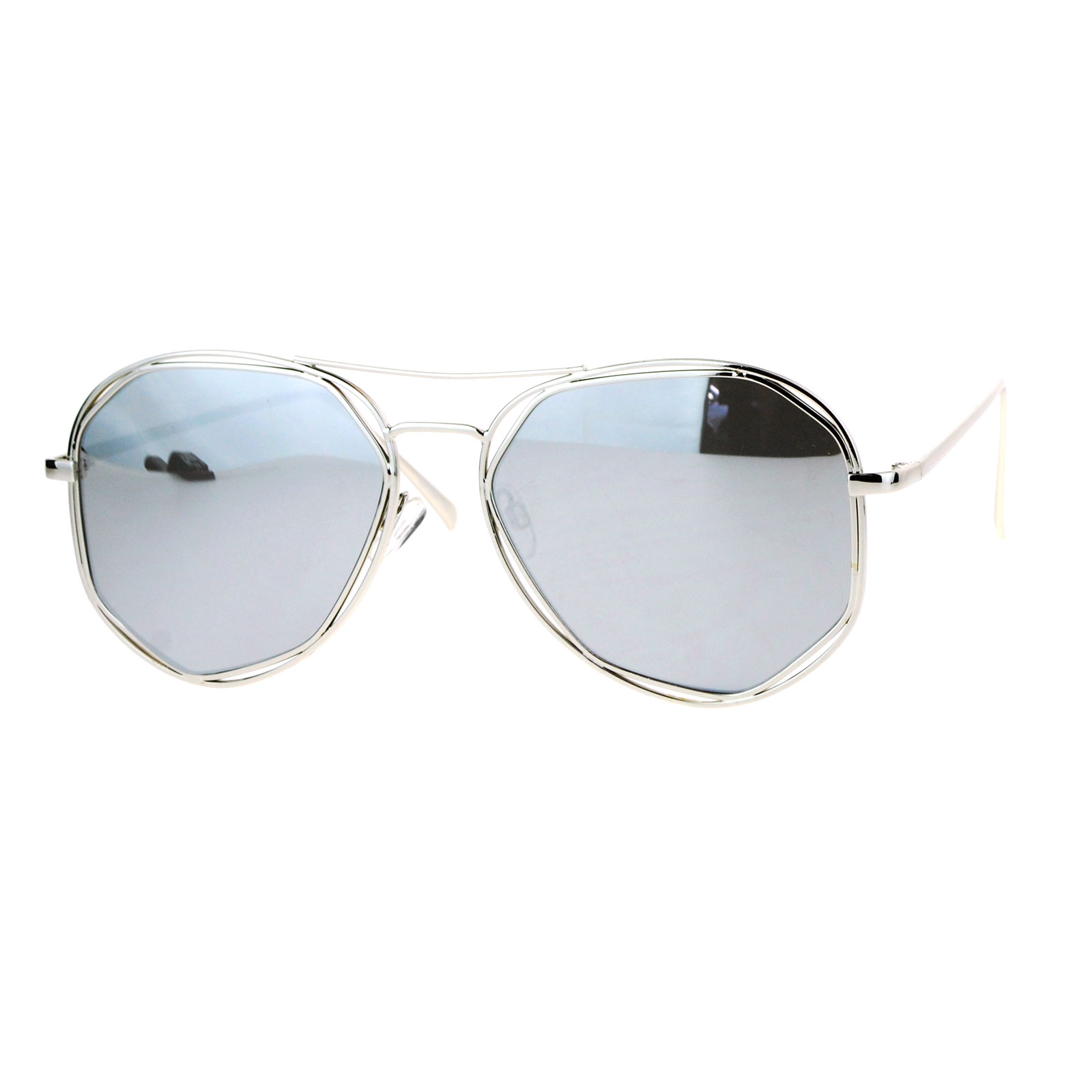 SA106 Octagon Double Frame Mirror Lens Womens Sunglasses | eBay