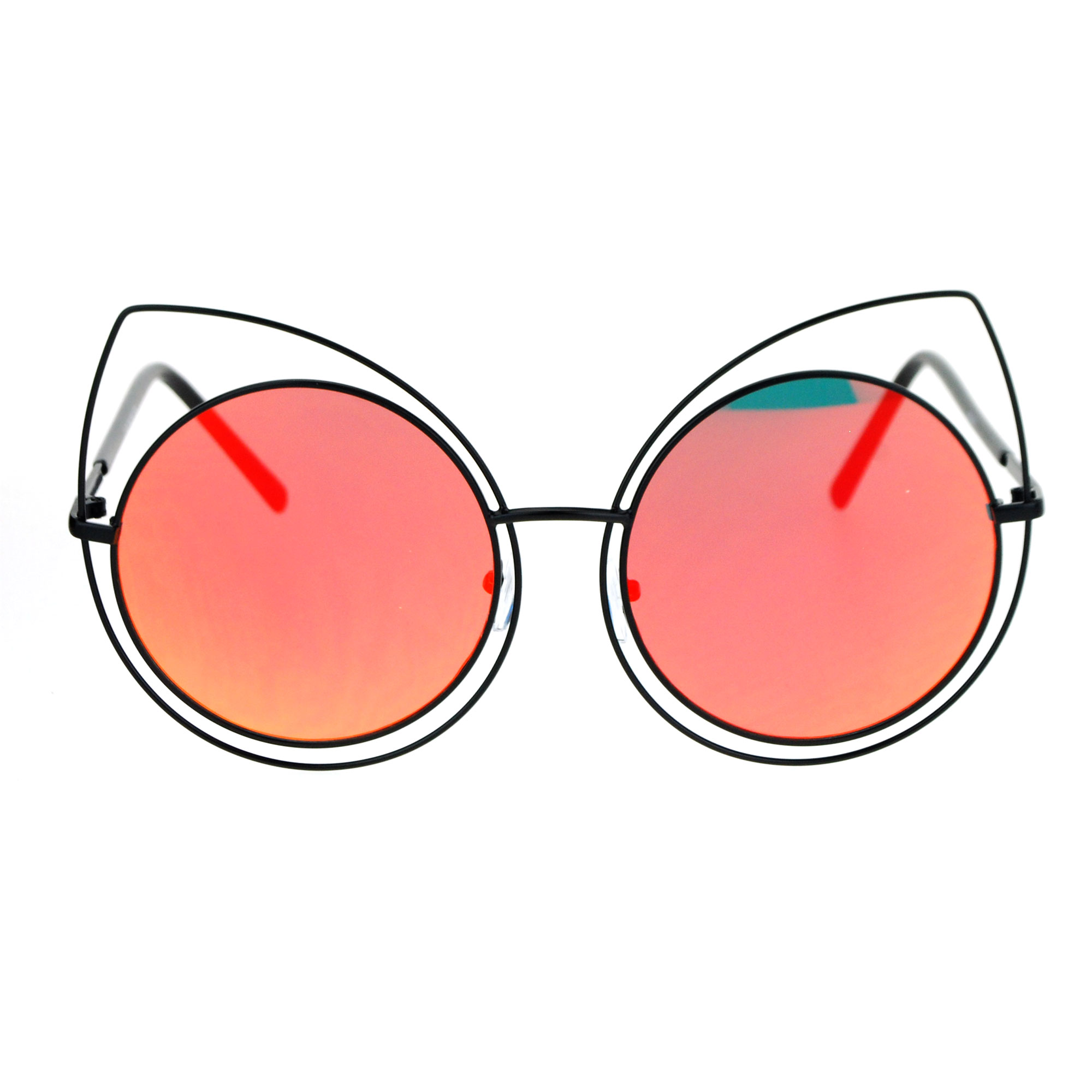 SA106 Womens Wire Rim Bat Cat Eye Round Circle Lens Retro Sunglasses | eBay