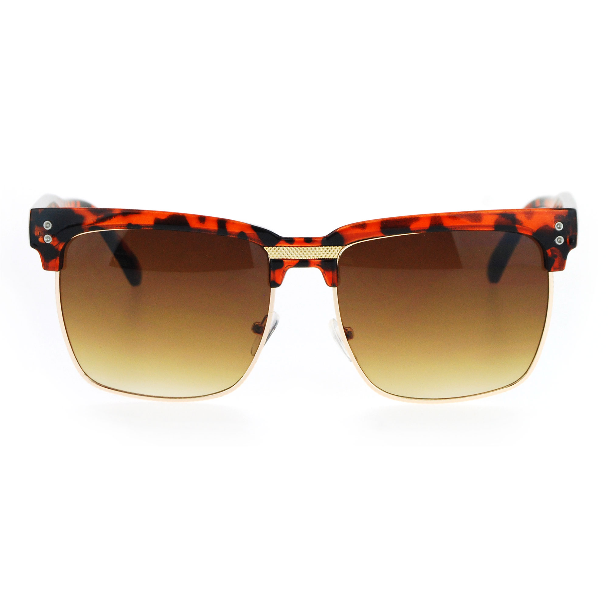 SA106 Retro Vintage Rectangular Half Rim Hipster Nerdy Sunglasses