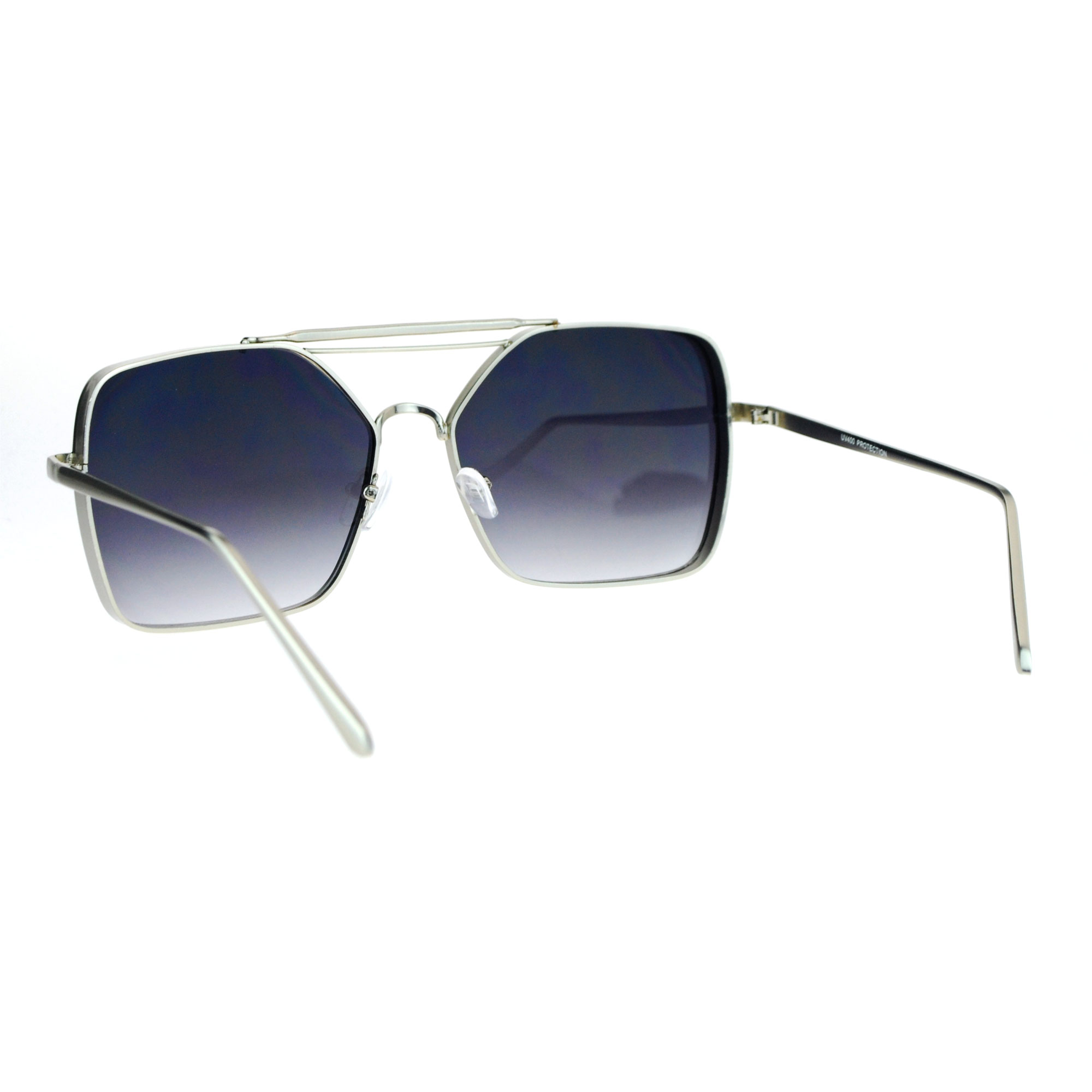 Mens Style Thick Metal Rectangular Double Bridge Sunglasses | eBay