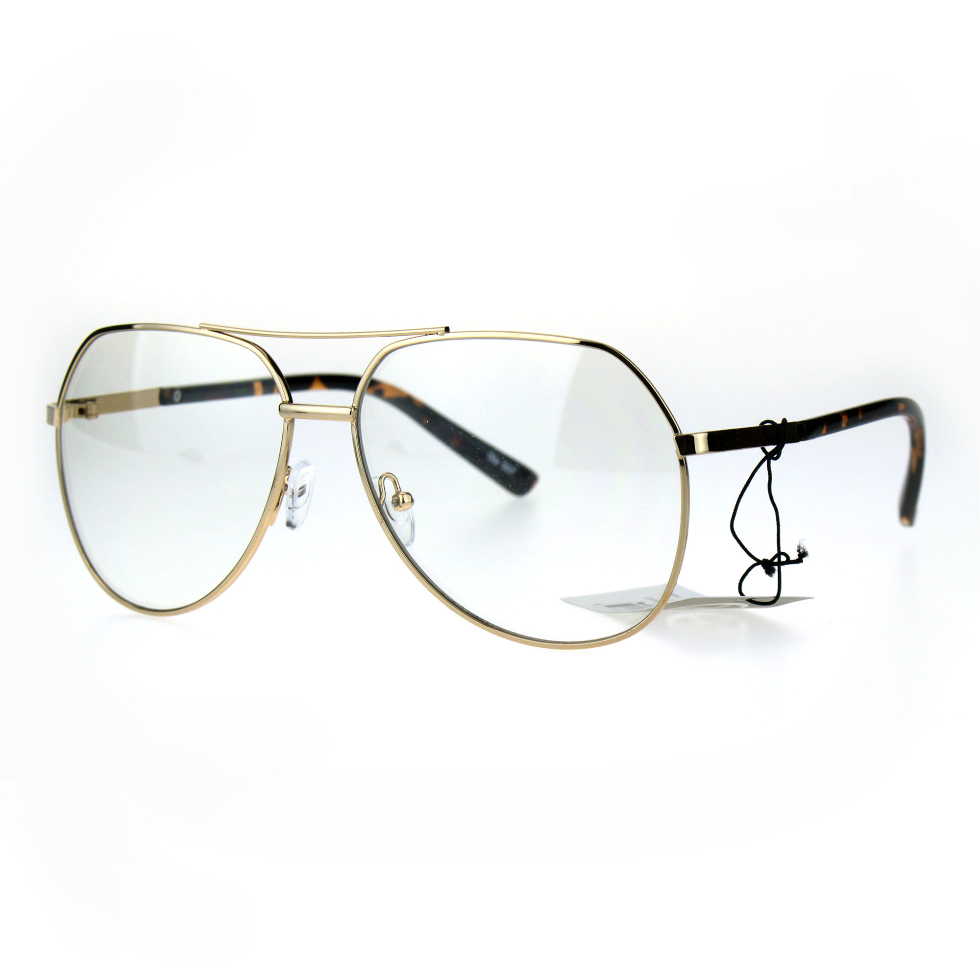 Mens Oversize Geeky Metal Rim Designer Clear Lens Eye Glasses | eBay
