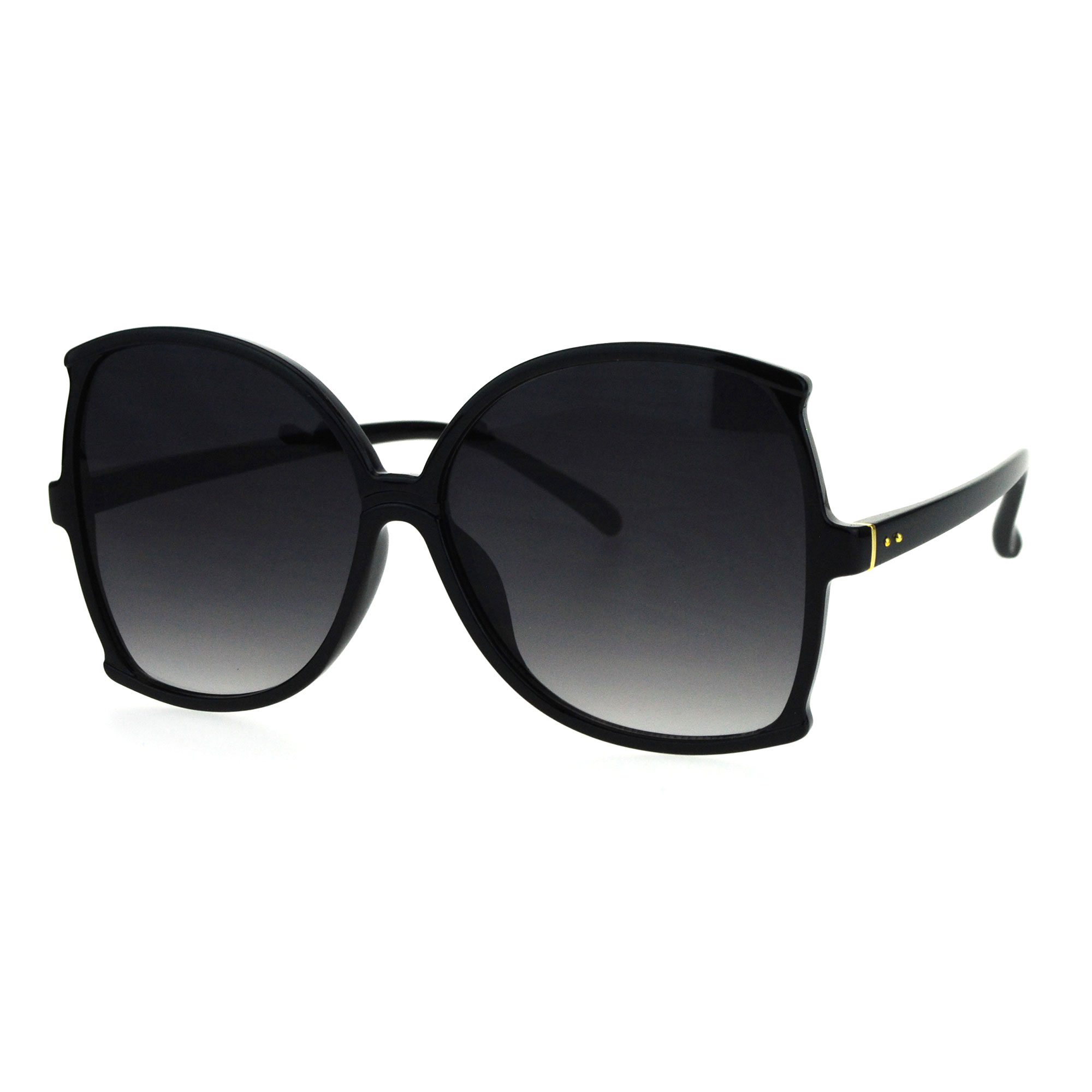 Womens Flat Lens Bat Shape Butterfly Plastic Oversize Fashion Sunglasses