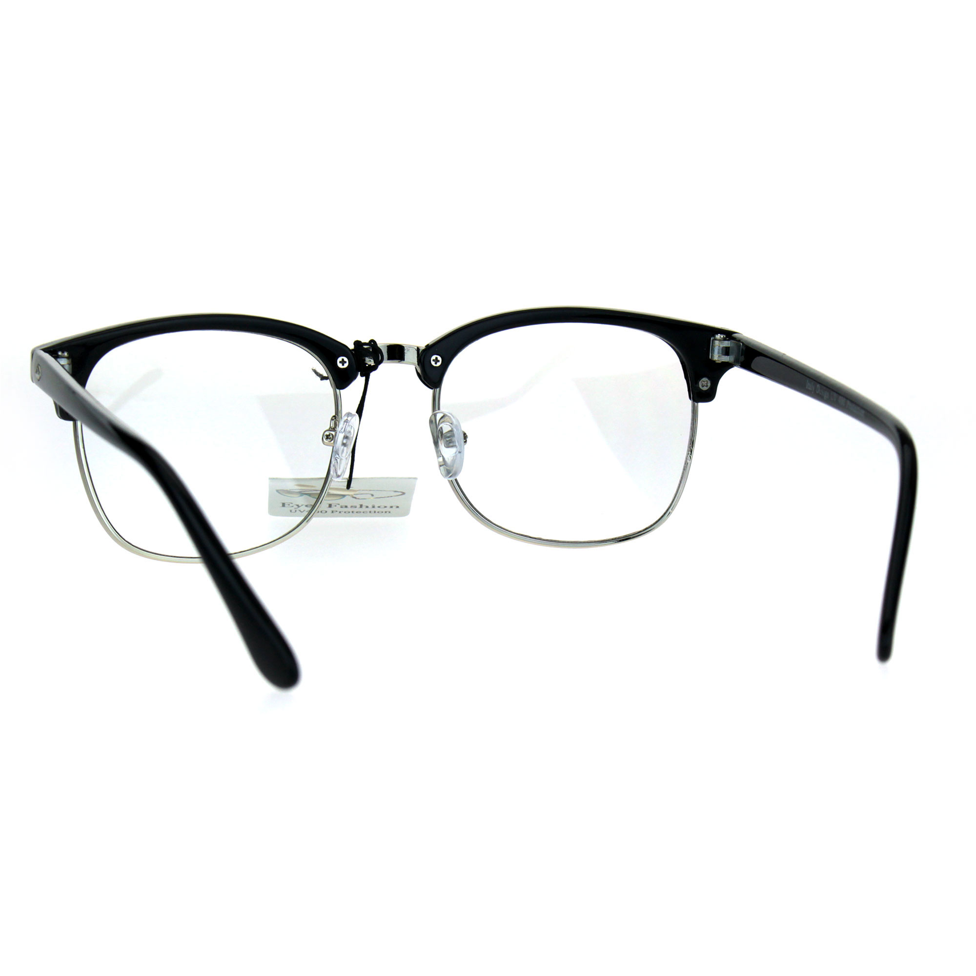 Mens Classic Horned Half Rim Hipster Nerdy Retro Eye Glasses | eBay