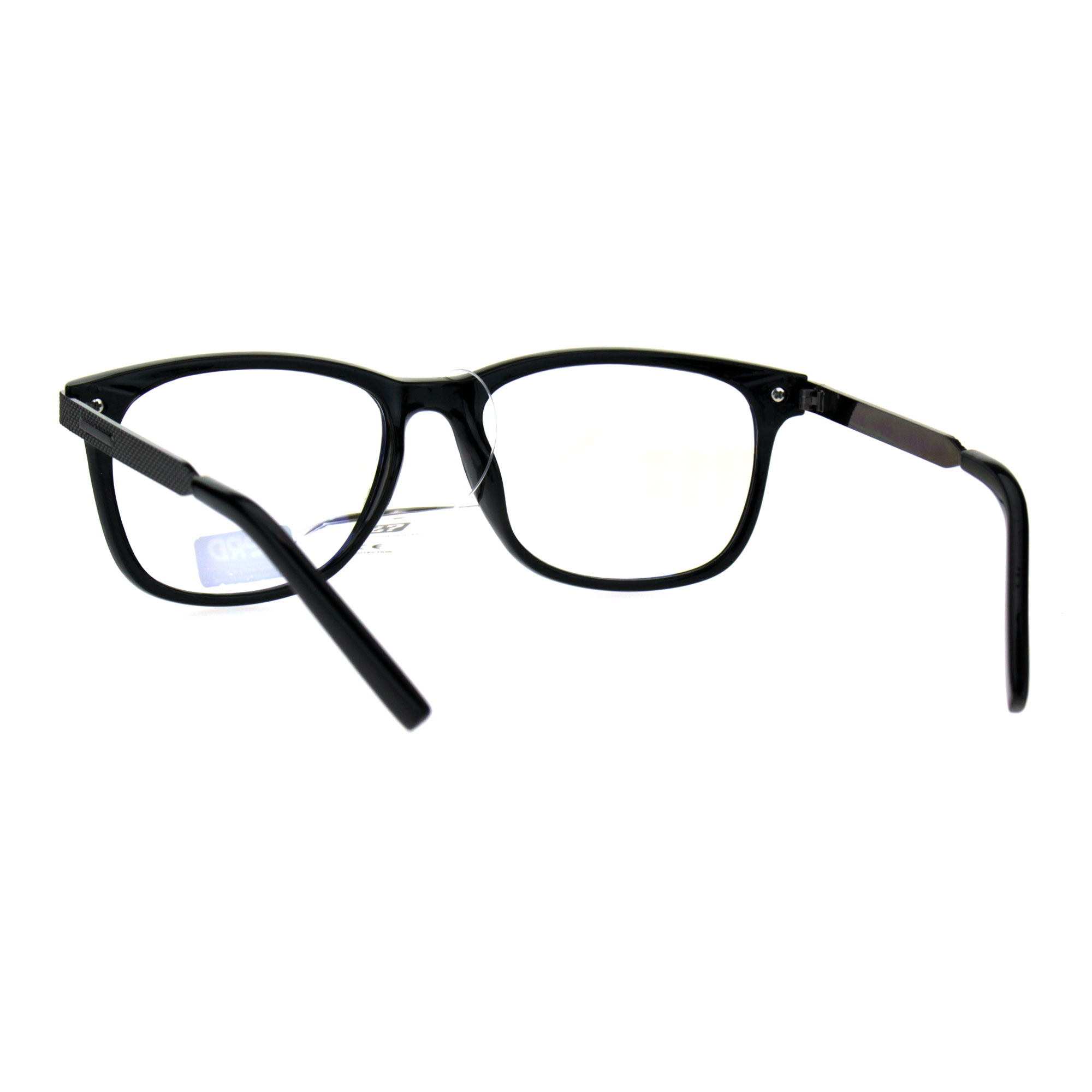 Mens Nerd Narrow Rectangular Plastic Horned Clear Lens Eyeglasses | eBay